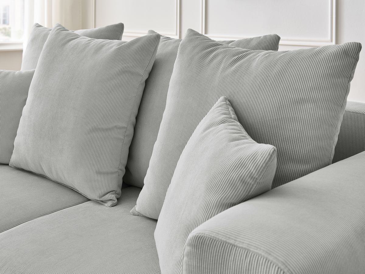 Bobochic Sidonie Sofa 5-Sitzer Cordsamt Hellgrau