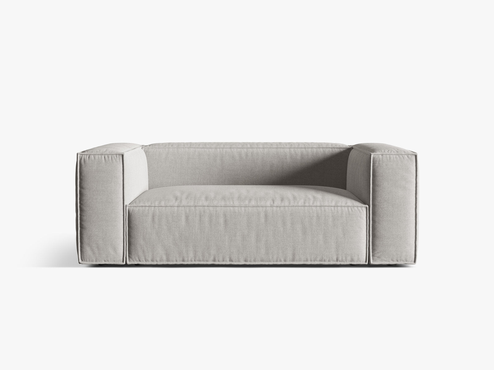 Micadoni Sofa Nuria 2-Sitzer Strukturierter Stoff Hellgrau
