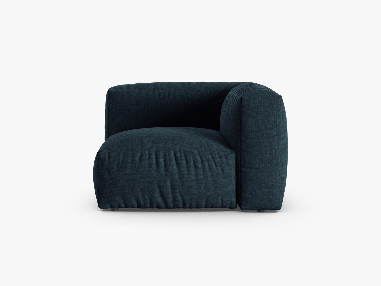 Micadoni symmetrisches Eckmodul Martina 1-Sitzer 90cm Sitztiefe Strukturierter Stoff Boston Jeansblau