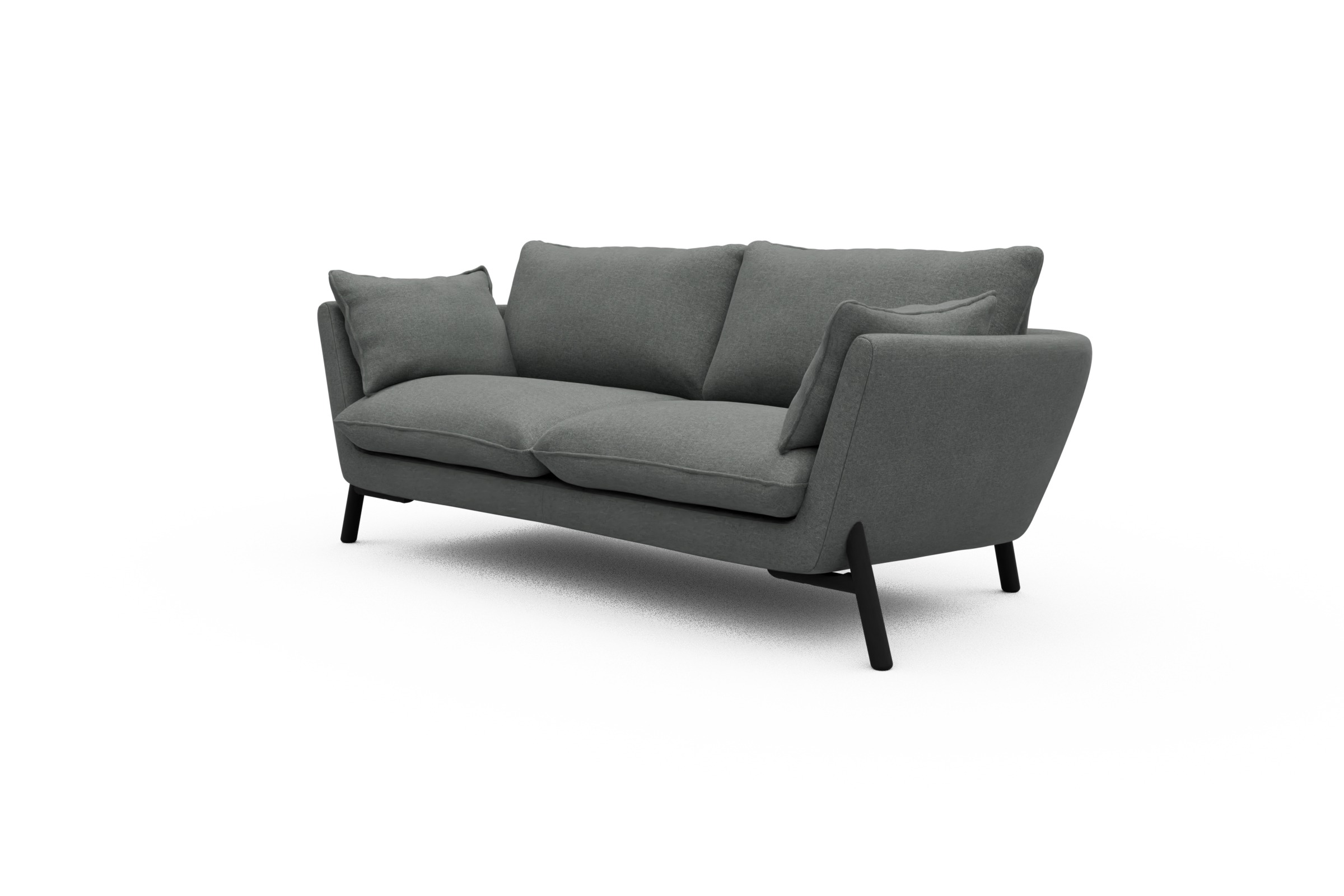 Sofa Emil 2-Sitzer Beinfarbe Eiche Schwarz Satya-Steel