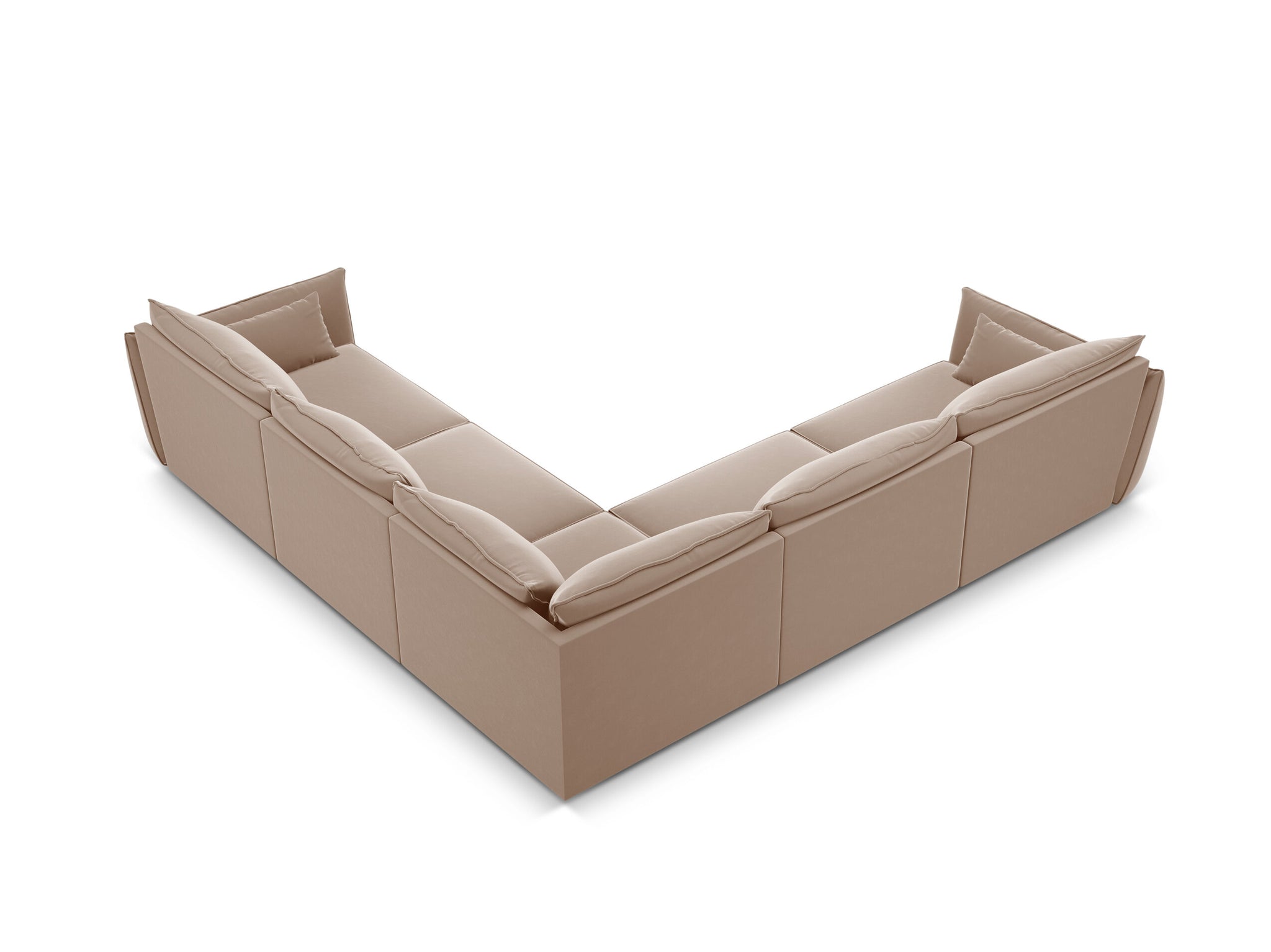 Micadoni Ecksofa Kaelle 7-Sitzer Samt Beige