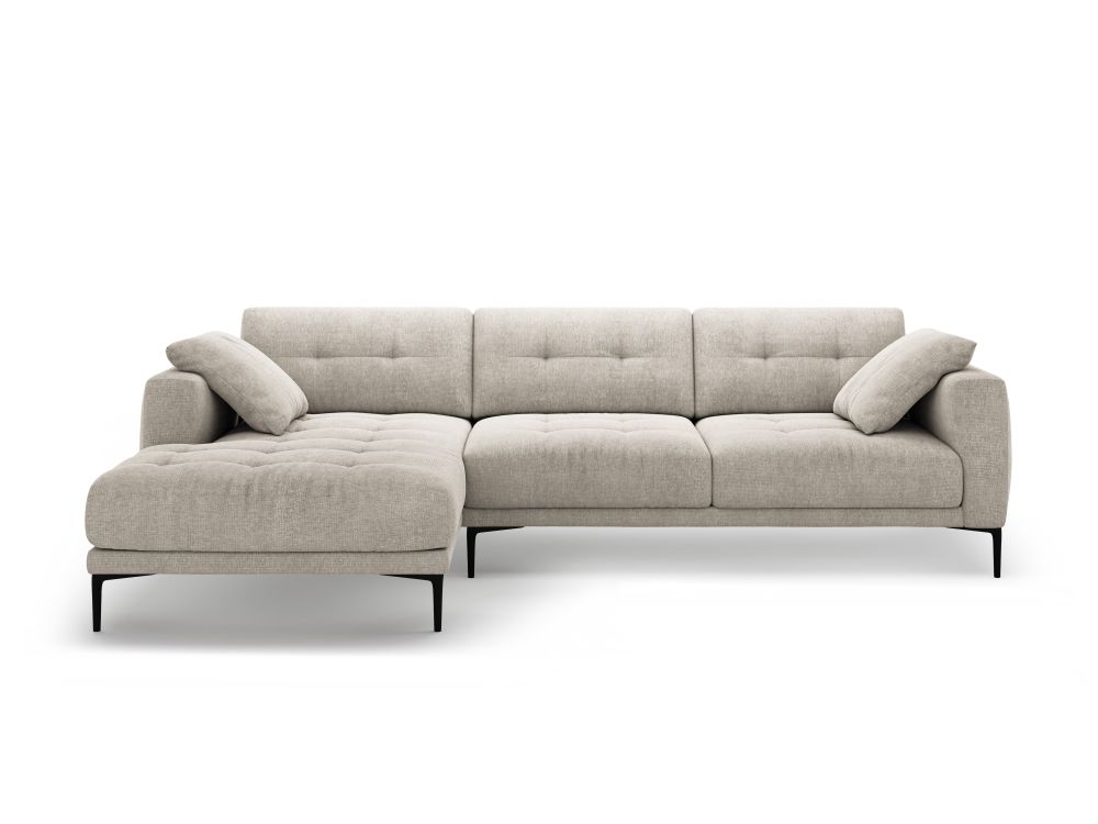 Cosmopolitan Design Ecksofa Lazio 3-Sitzer Strukturierter Stoff Sorella Beige Links