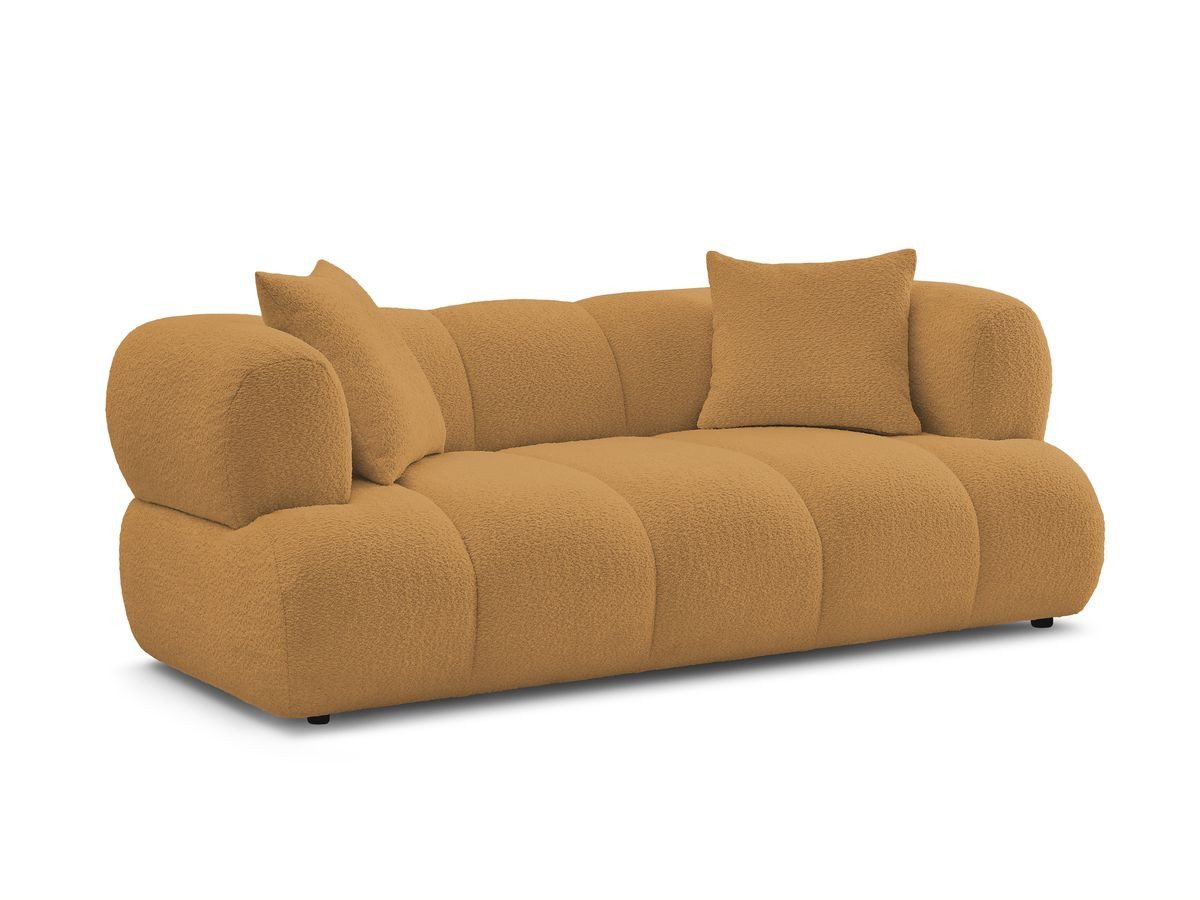 Bobochic Pamira Sofa 2-Sitzer Bouclé-Stoff Gelb