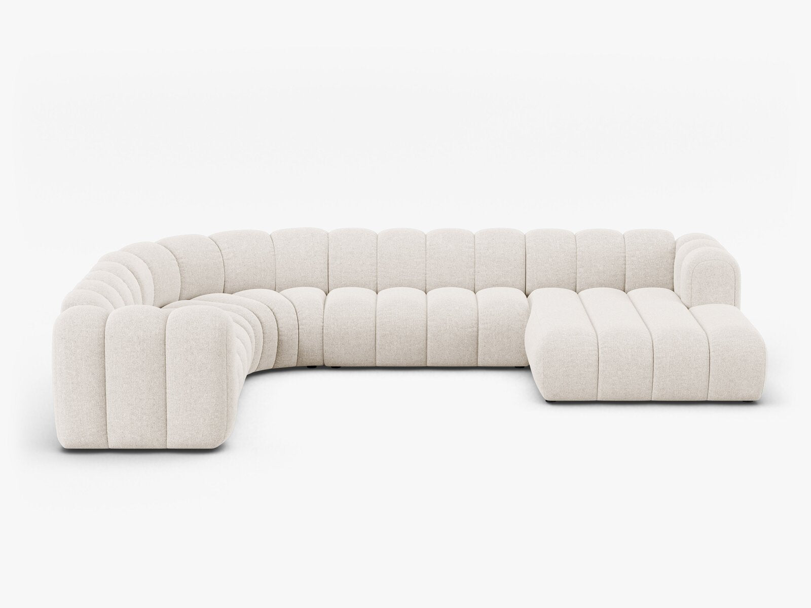 Micadoni Modulares Panorama Ecksofa Lupine 6-Sitzer Links Chenille Eden Helles Beige