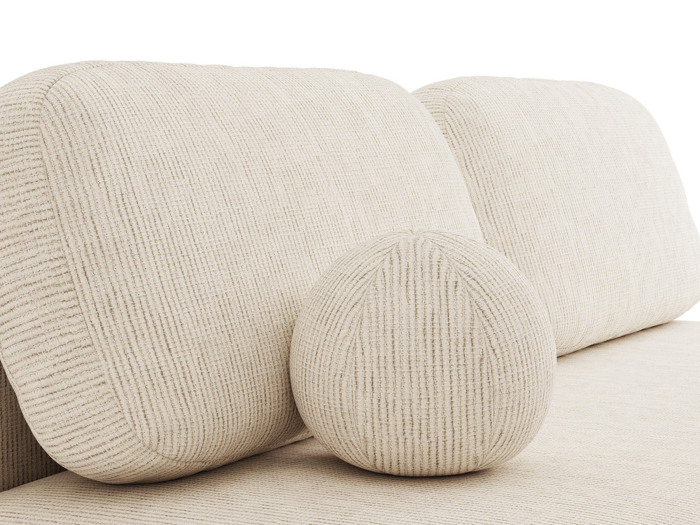 Cosmopolitan Design Schlafsofa Sophia 3-Sitzer mit Bettkasten Strukturierter Stoff Baltimore Helles Beige