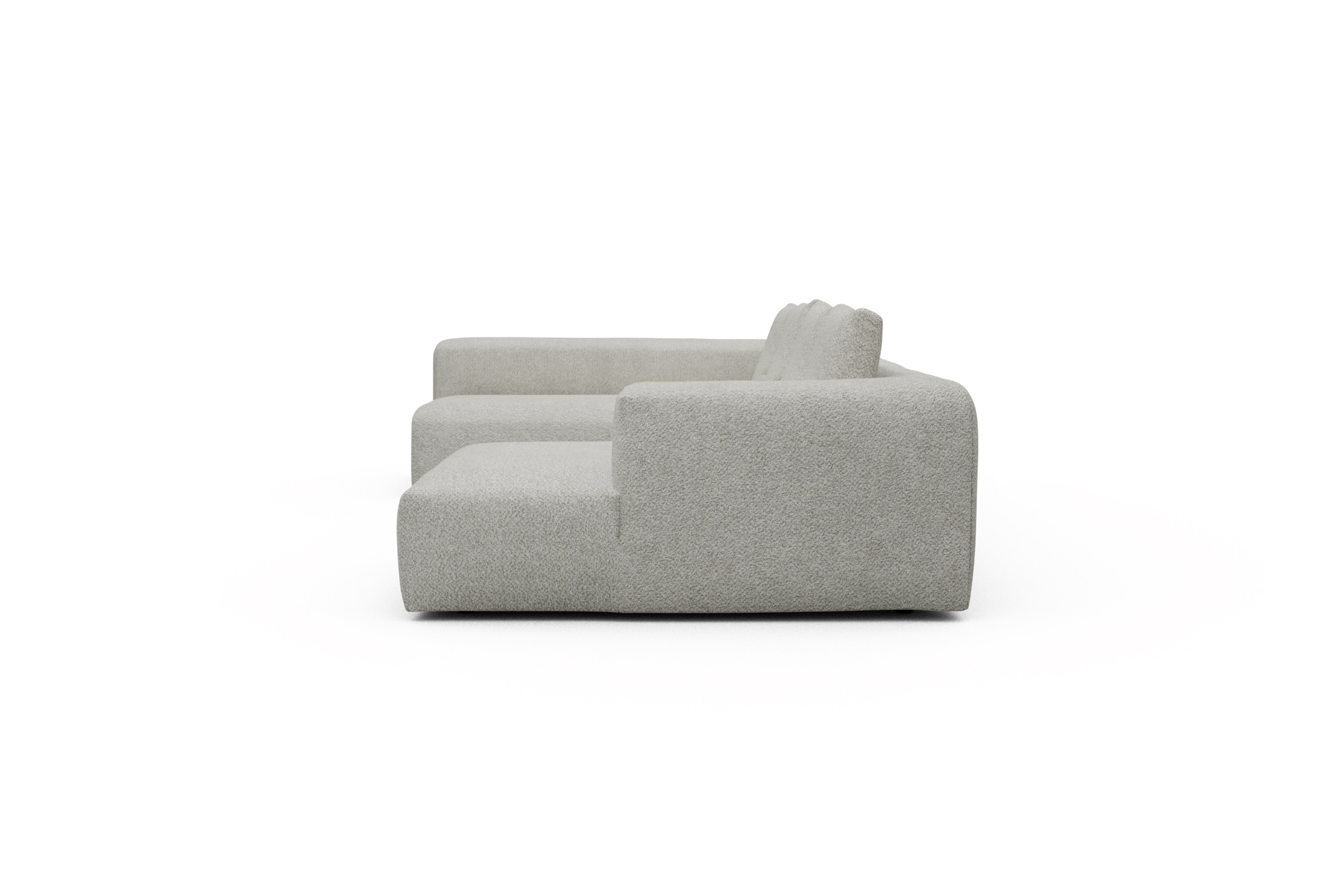 Wohnlandschaft Fred Chaiselongue rechts mit 2-Sitzer und lange Armlehne links Vanora-Warm-Sand