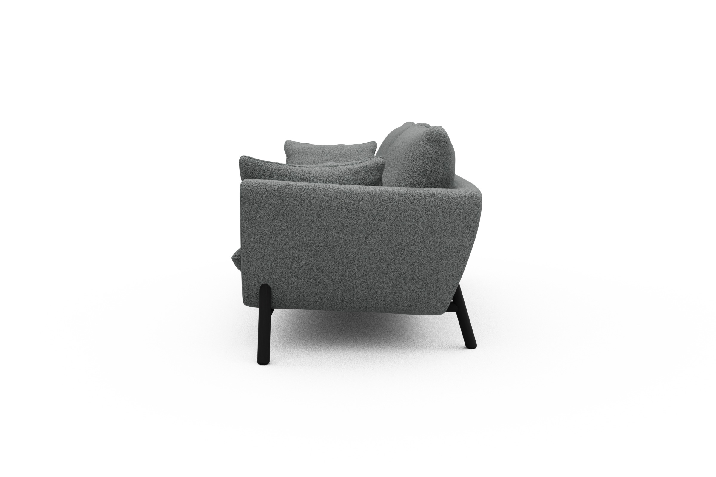 Sofa Emil 3-Sitzer Beinfarbe Eiche Schwarz Aivi-Gravet-Grey