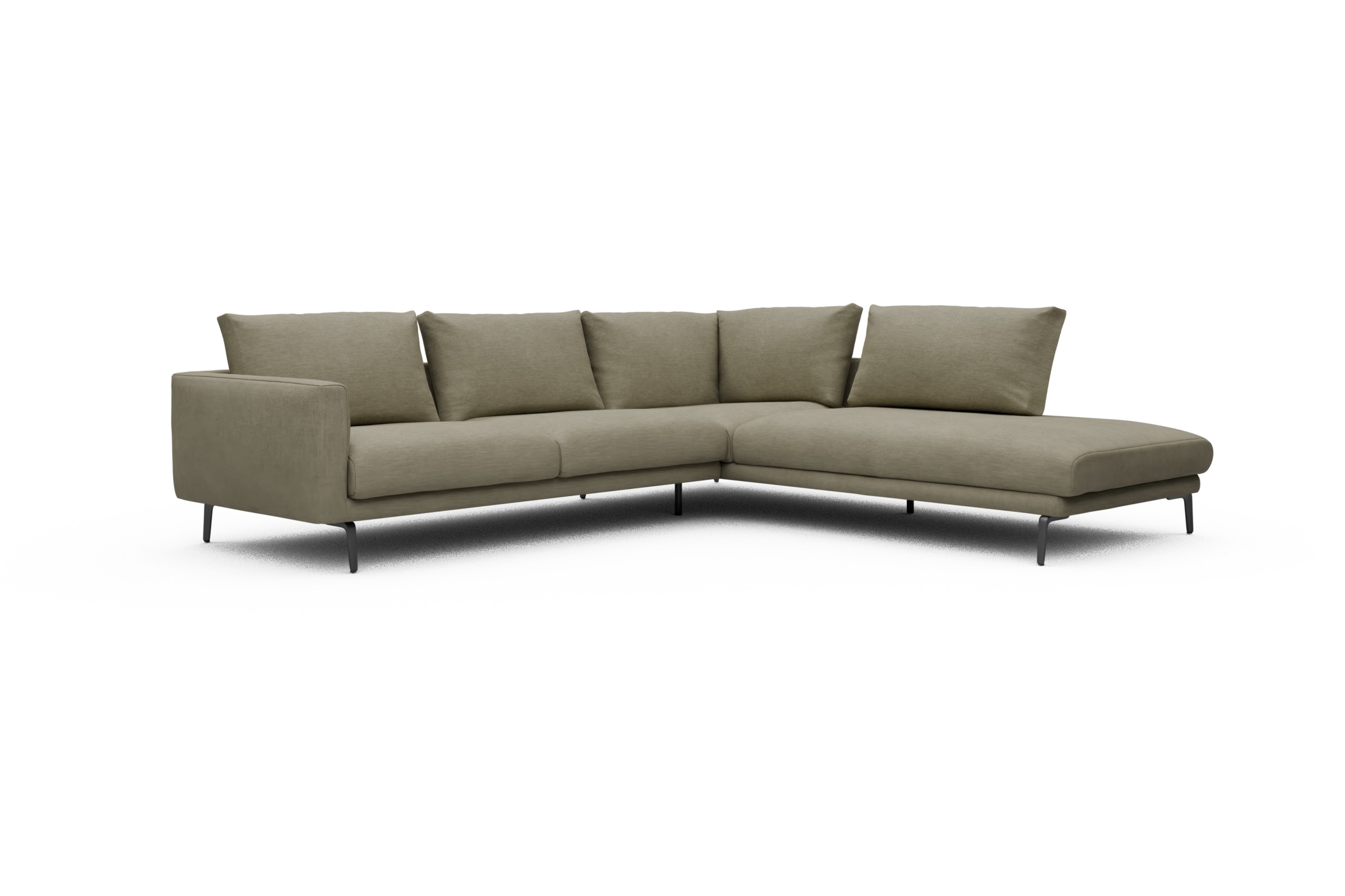 Ecksofa Karl Relax-Ecke rechts mit 2,5-Sitzer Vivus-Dusty-Sand