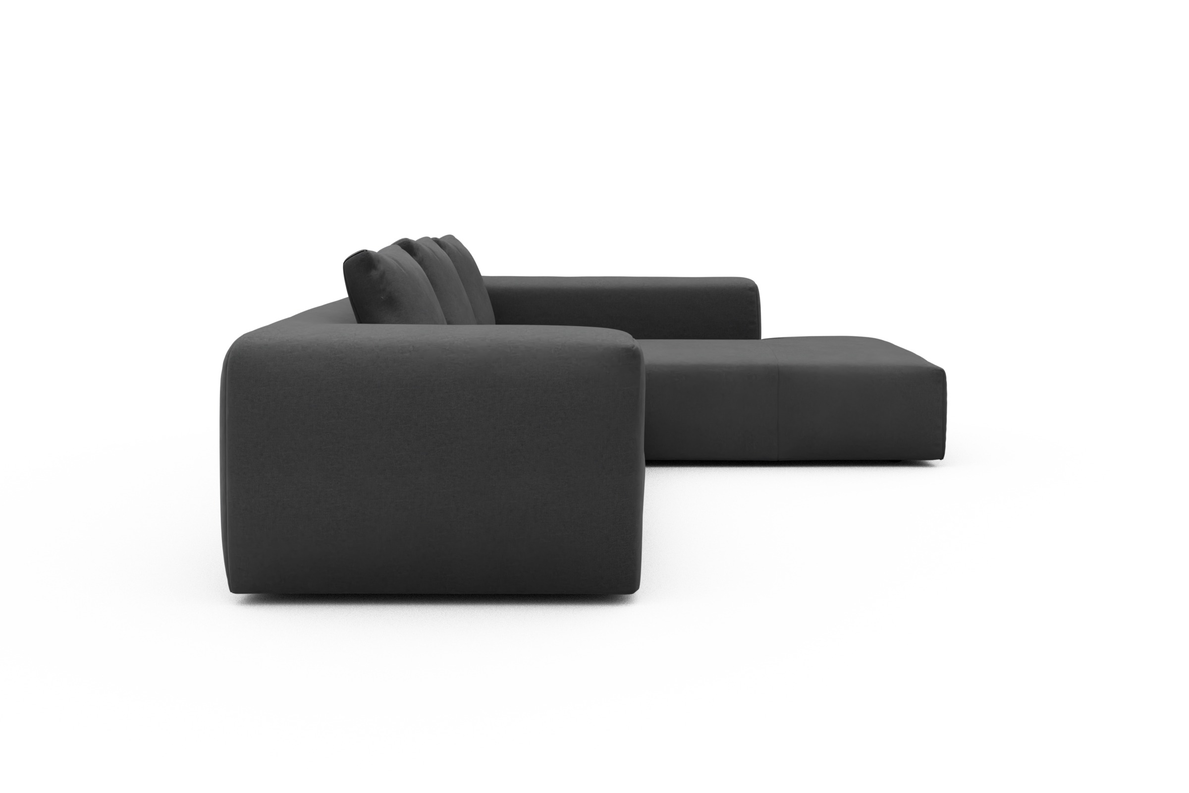 Ecksofa Fred Relax-Ecke rechts mit 2,5-Sitzer Satya-Zinc