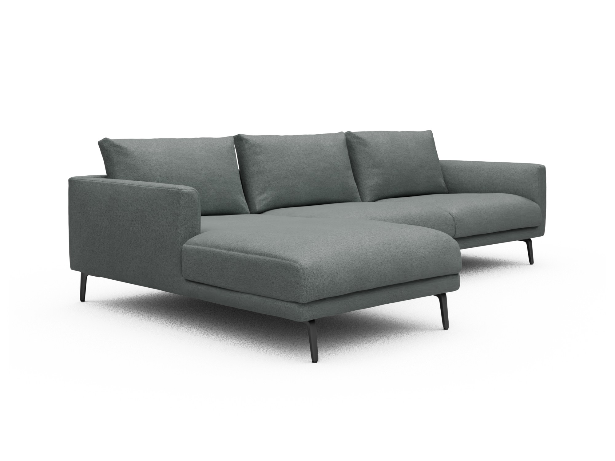 Skandi Home Ecksofa Karl Chaiselongue links mit 2,5-Sitzer Denari-Soft-Grey moebelfaktor
