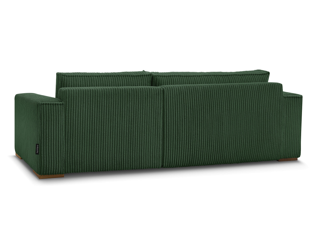 Bobochic Chelsea Ecksofa mit Schlaffunktion und Bettkasten Breitcord weich Grün