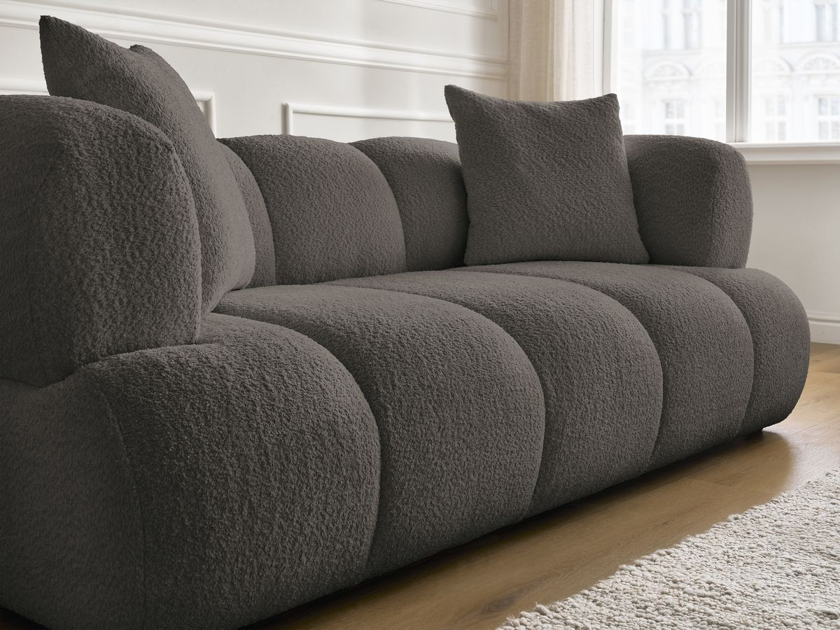 Bobochic Pamira Sofa 2-Sitzer Bouclé-Stoff Braun