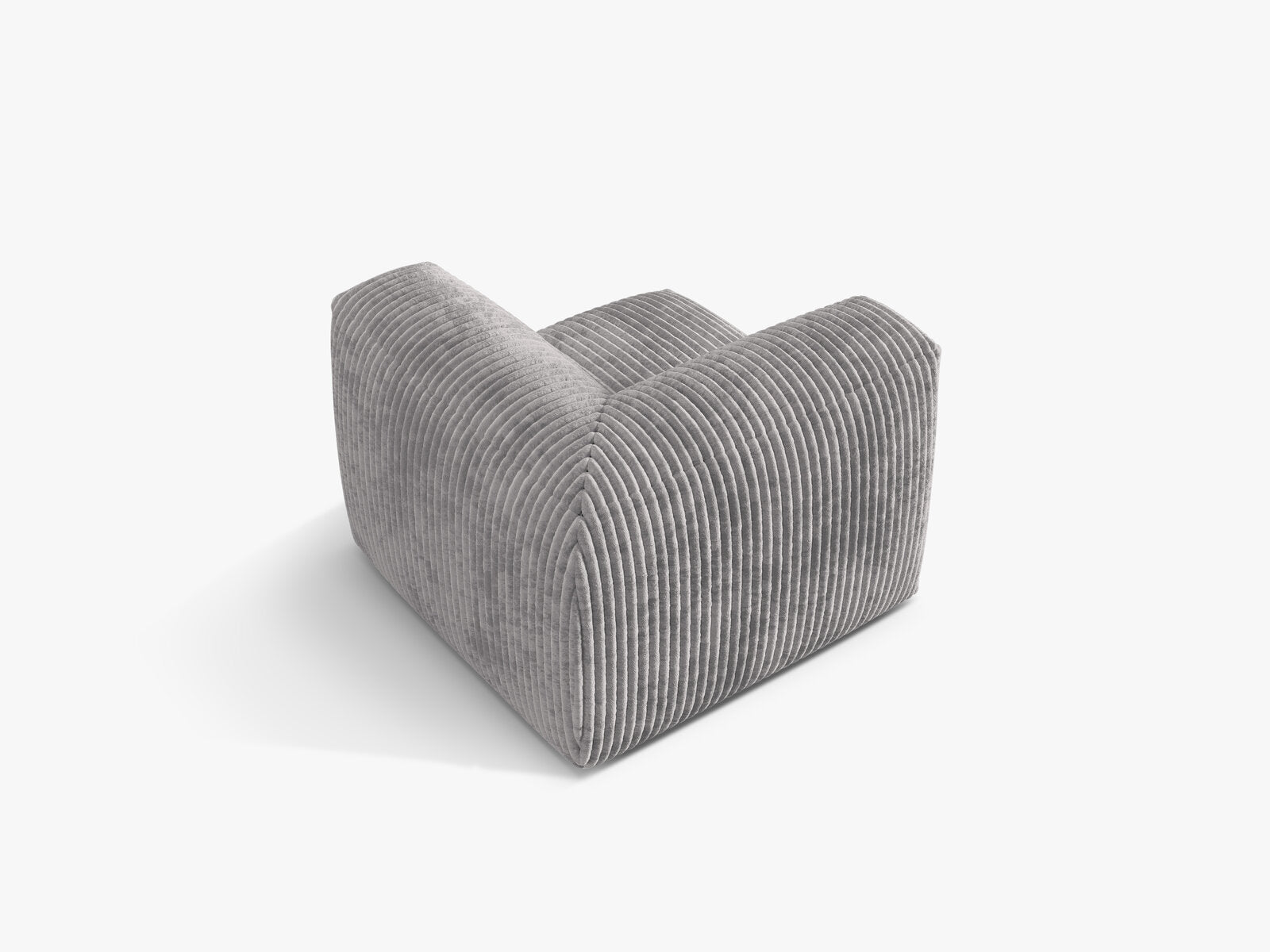 Micadoni Eckmodul Martina 1-Sitzer Klein Kord Tilia Hellgrau
