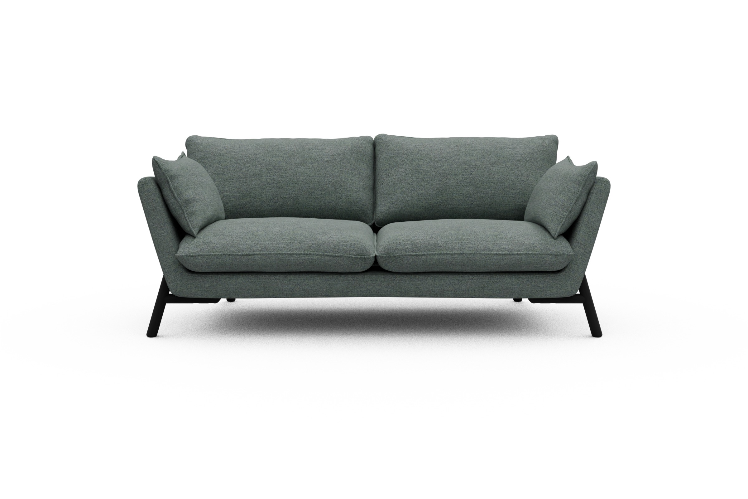 Skandi Home Sofa Emil 2-Sitzer Beinfarbe Eiche Schwarz Carreno-Ice-Blue moebelfaktor