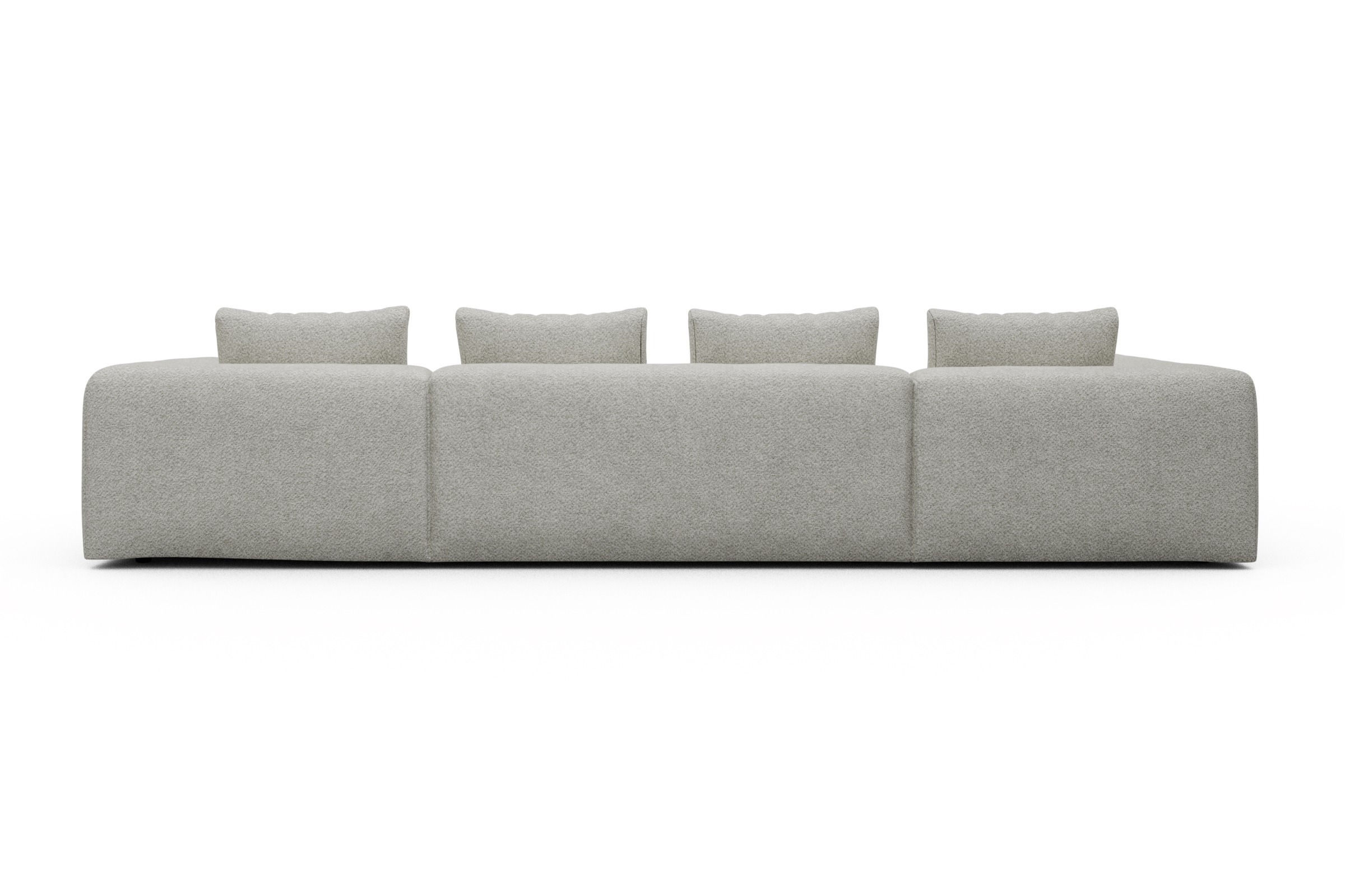 Wohnlandschaft Fred Relax-Ecke links mit 2-Sitzer und Chaiselongue rechts Vanora-Warm-Sand