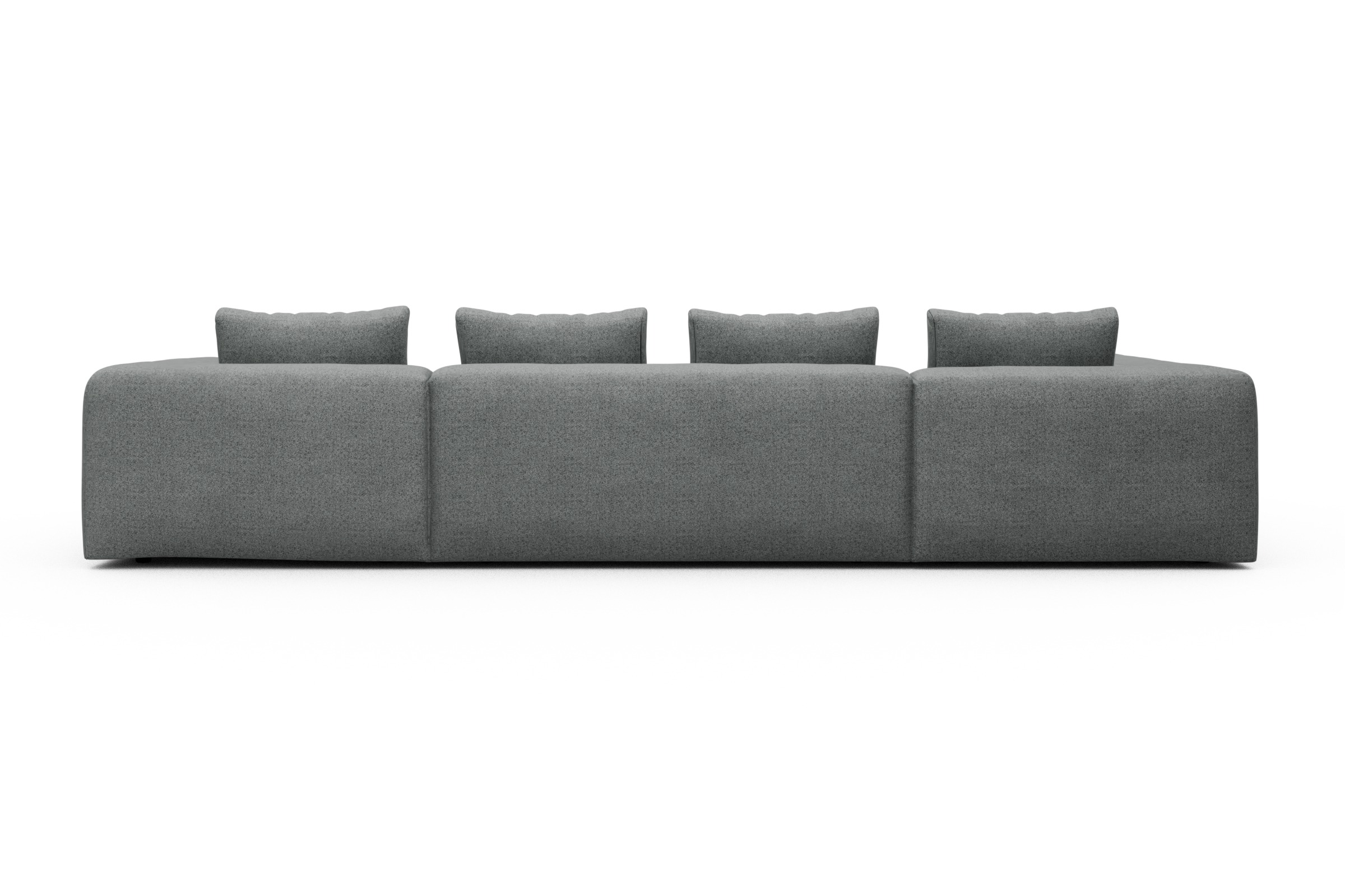 Wohnlandschaft Fred Relax-Ecke links mit 2-Sitzer und Chaiselongue rechts Boucle Aivi 819-Gravel-Grey