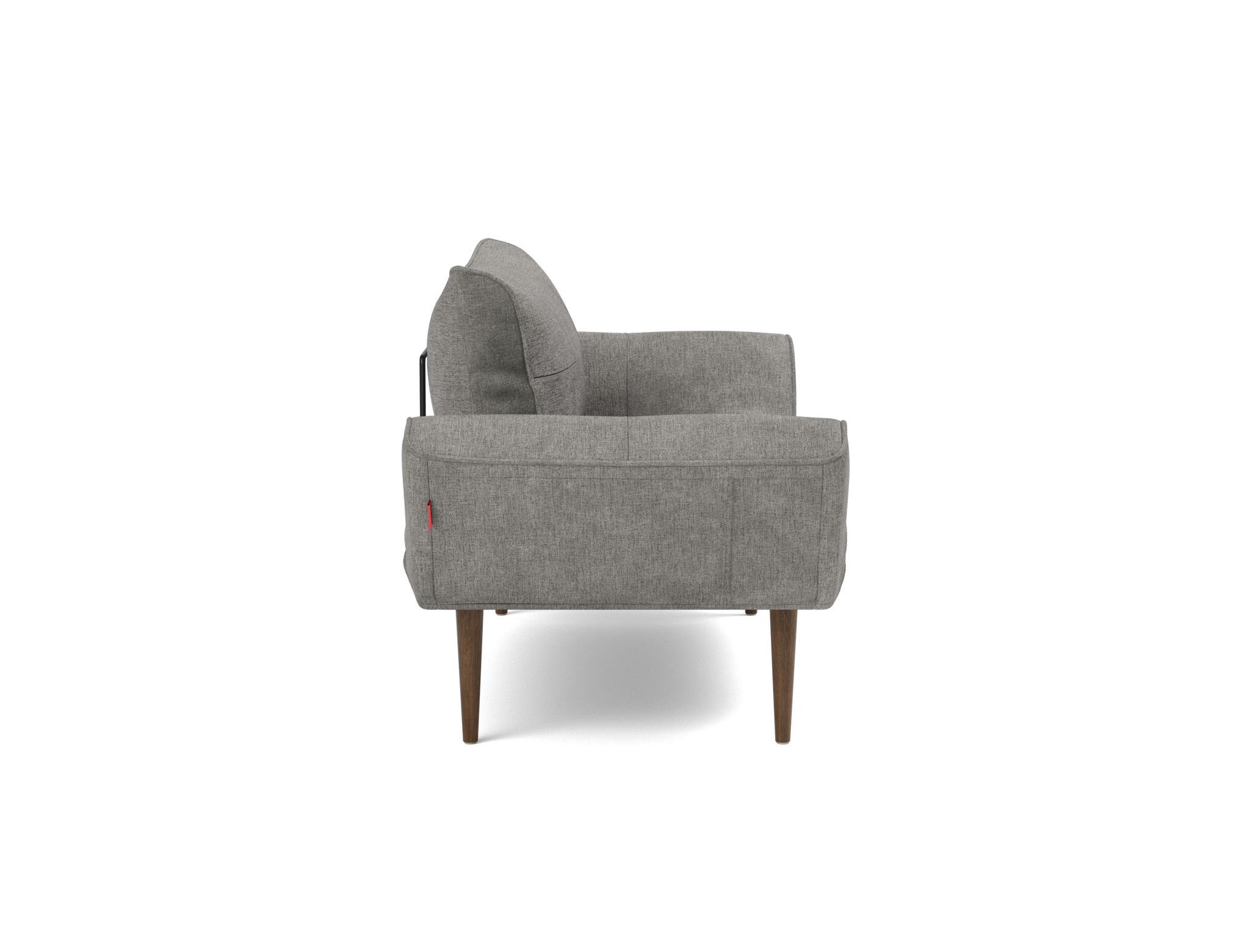 Tagesbett Zeal Flachgewebe Avella 282-Warm-Grey Beine Styletto Eiche dunkel