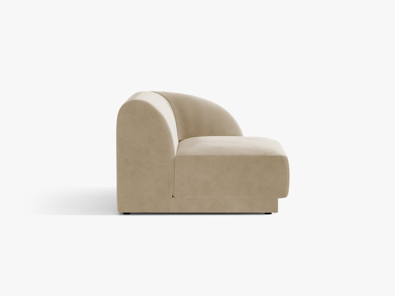 Micadoni Eckmodul Miley 1-Sitzer Samt Venus Beige Rechts