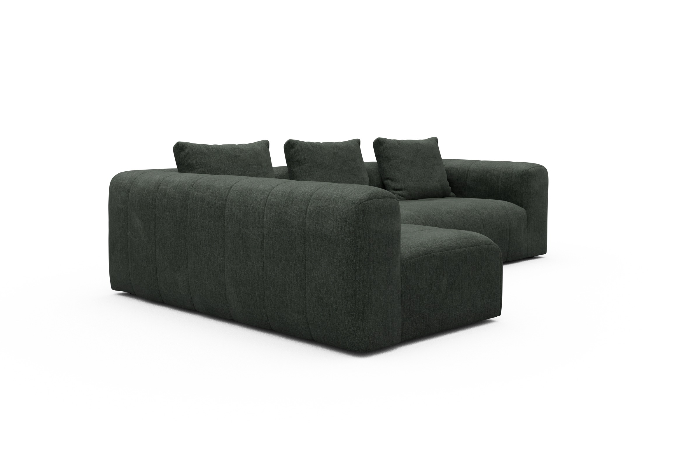 Ecksofa Hugo 2x 2,5-Sitzer Armlehne rechts Aivi-Pine-Green