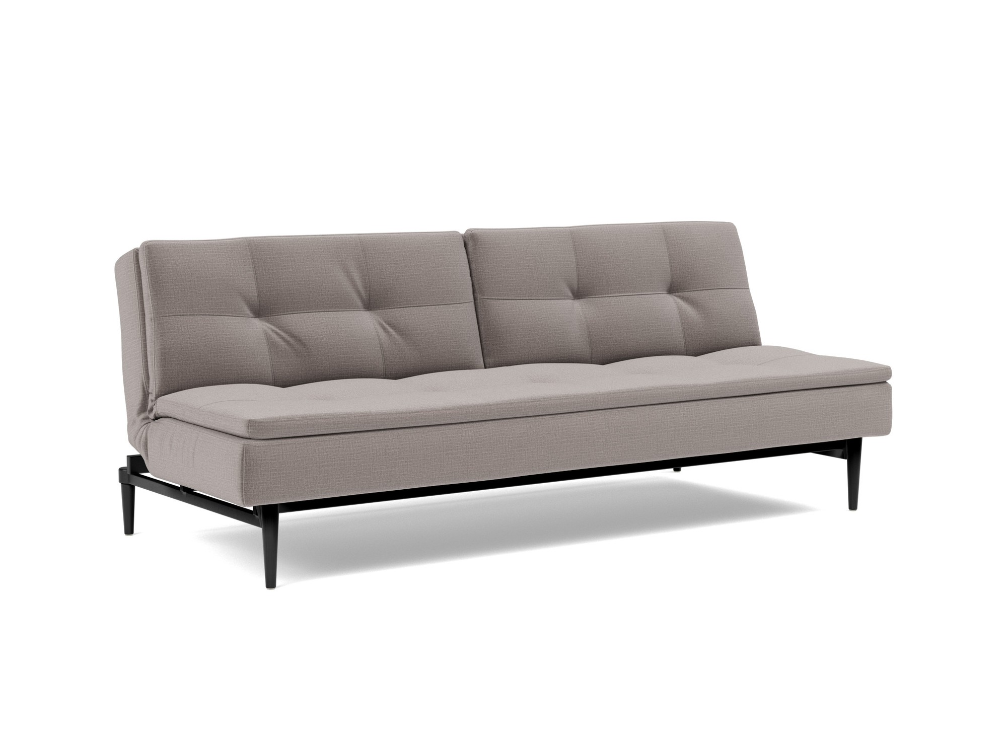 Schlafsofa Dublexo Chenille Esina 418-Truffle Beine Styletto Eiche schwarz