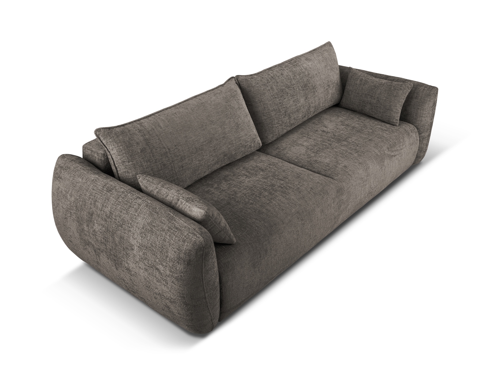 Cosmopolitan Design Schlafsofa Matera 3-Sitzer mit Bettkasten Chenille Eden Hellgrau