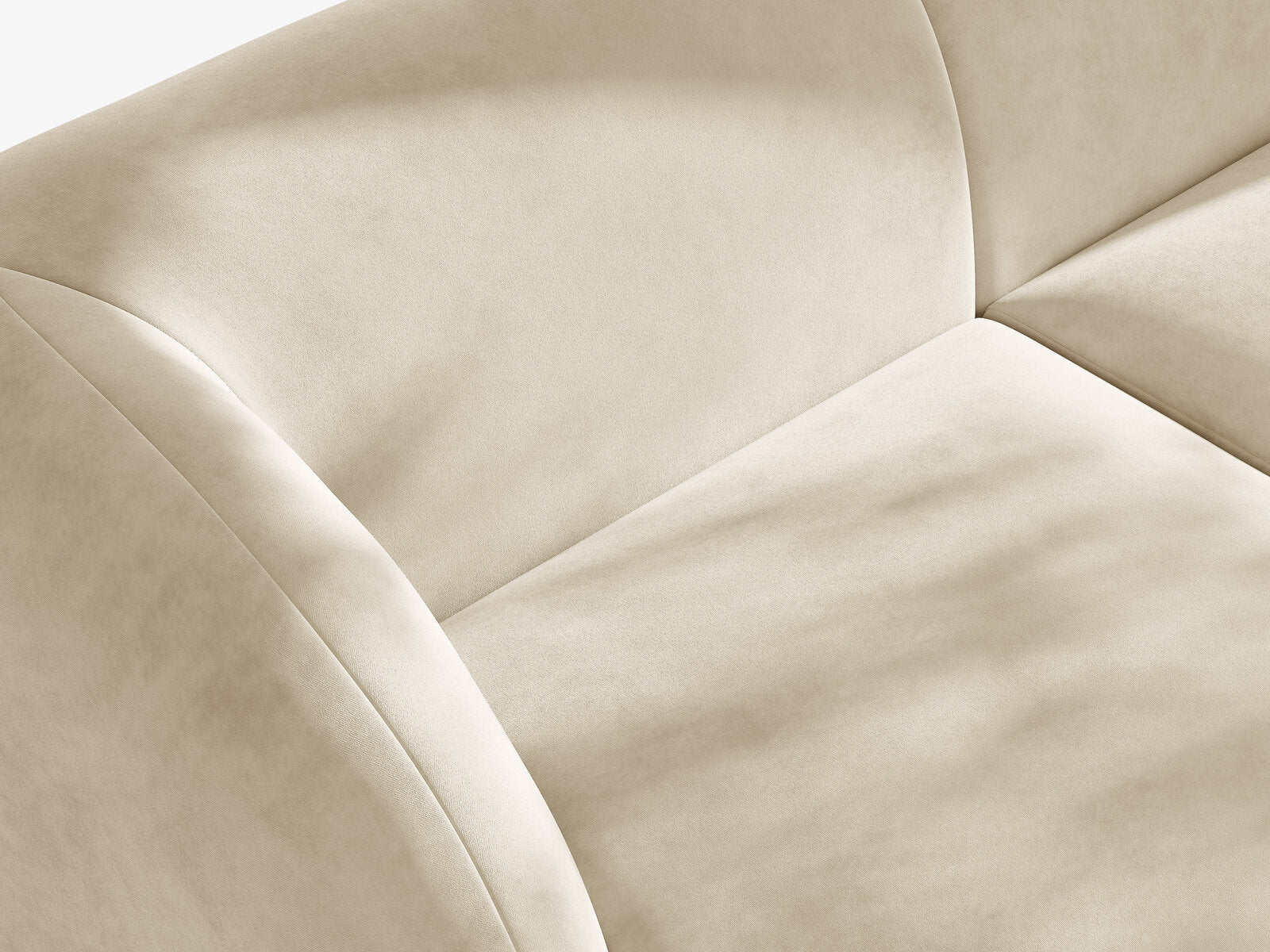 Micadoni Ecksofa Miley 4-Sitzer Rechts Samt Venus Helles Beige