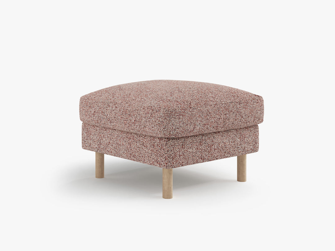 Micadoni Hocker Eden 1-Sitzer Strukturierter Stoff Rosa Melange
