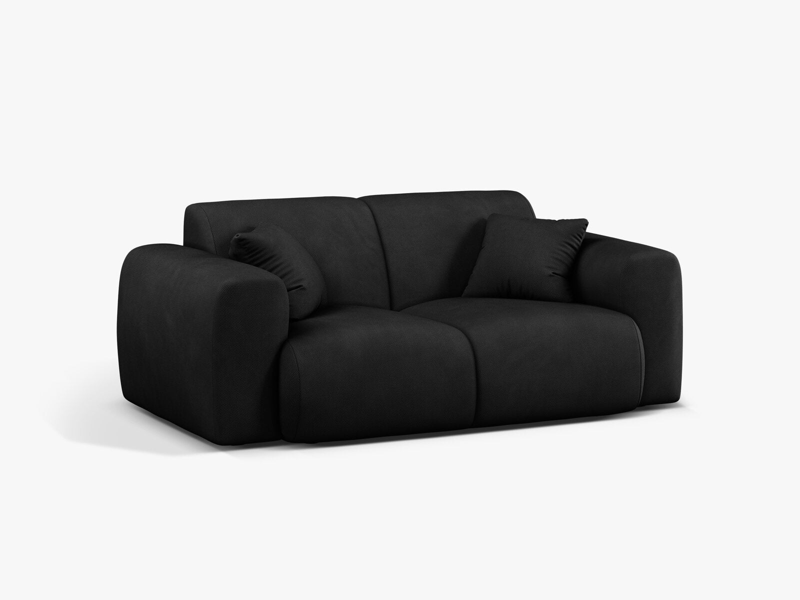 Micadoni Sofa Molino 2-Sitzer Strukturierter Stoff Rebel Schwarz