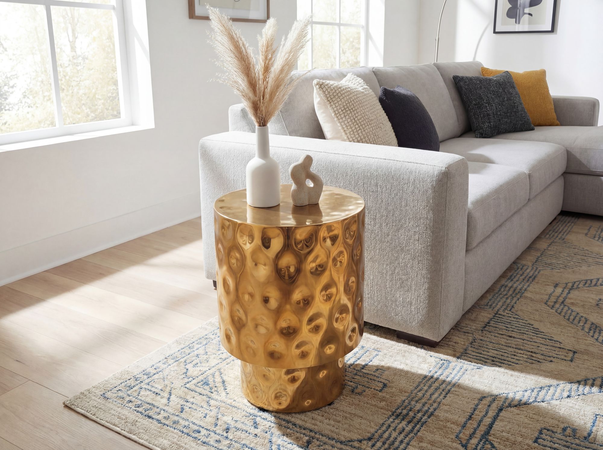 Beistelltisch Selje Aluminium Gold Höhe 50 cm