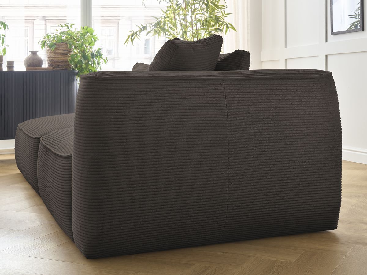 Bobochic Leopold Sofa 3-Sitzer Cordsamt Braun Armlehne rechts