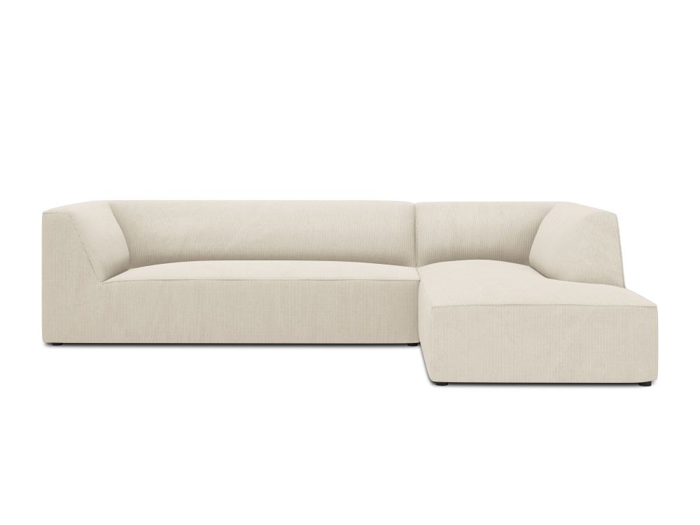 Cosmopolitan Design Ecksofa Siena 4-Sitzer Kord Scala Helles Beige Rechts