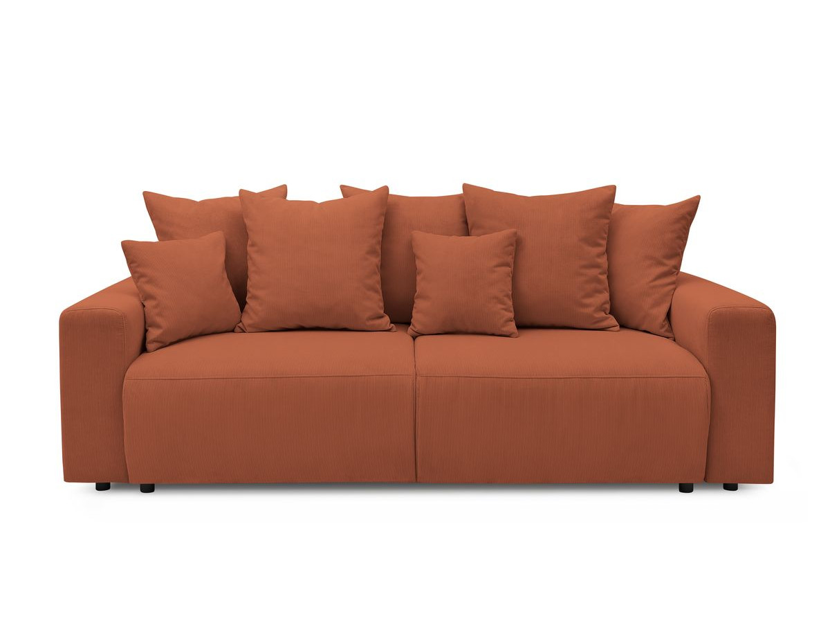 Bobochic Envy Schlafsofa 3-Sitzer mit Bettkasten Cordsamt Orange