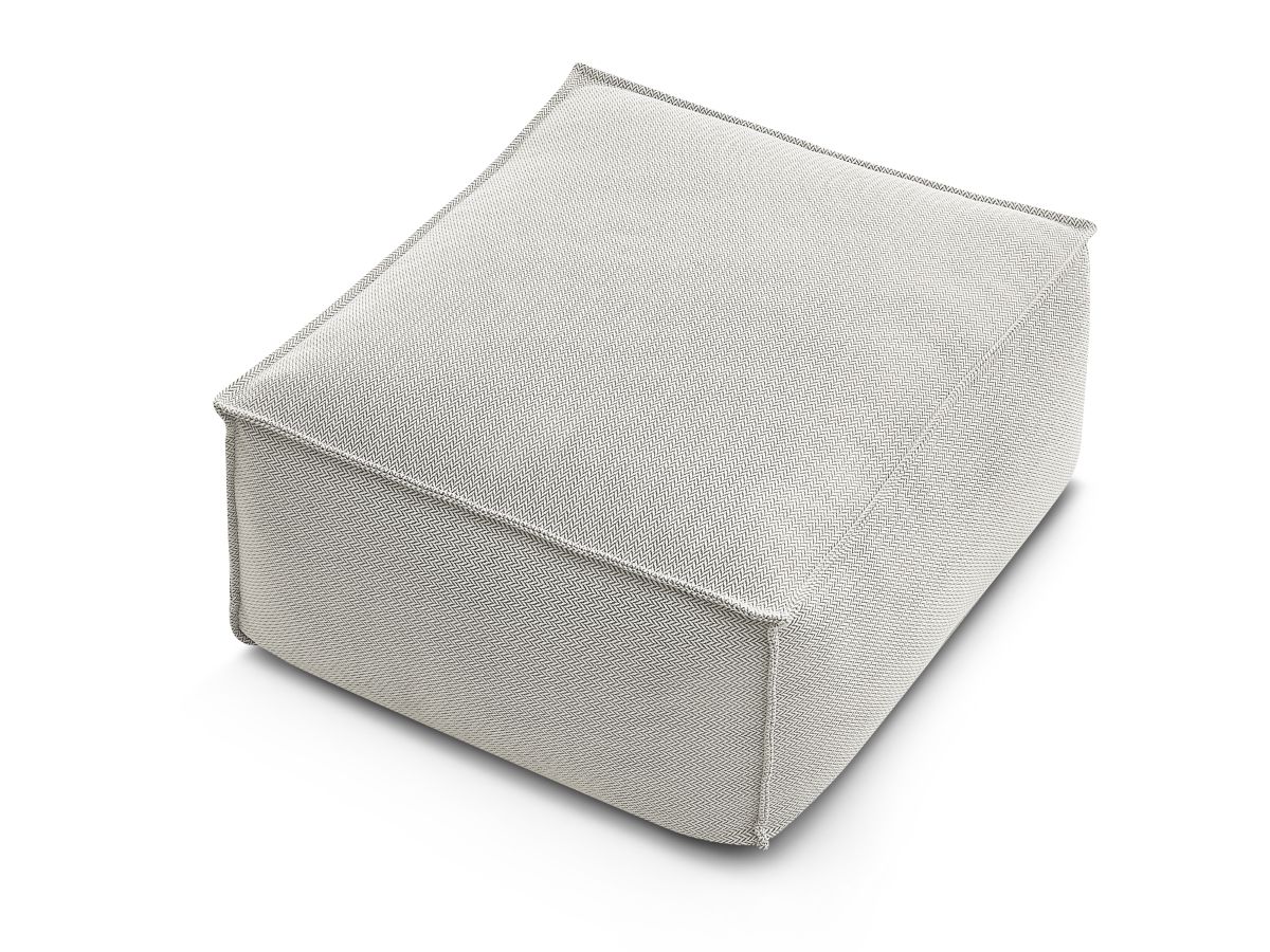 Bobochic Biarritz Pouf Melange-Stoff Beige