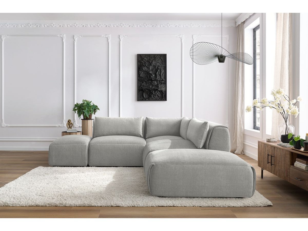 Bobochic Jeanne Ecksofa 271 × 300 cm Samt Hellgrau
