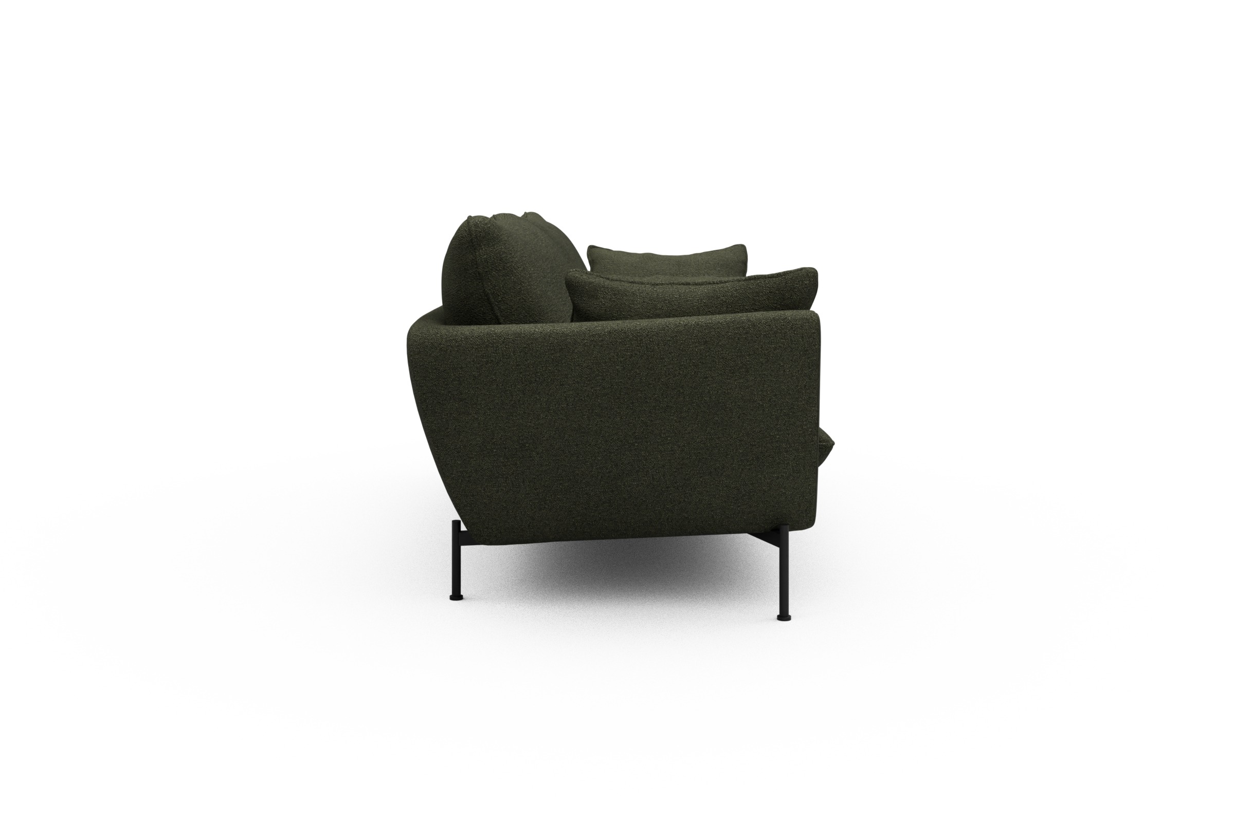 Sofa Anton 3-Sitzer Boucle-Forest-Green
