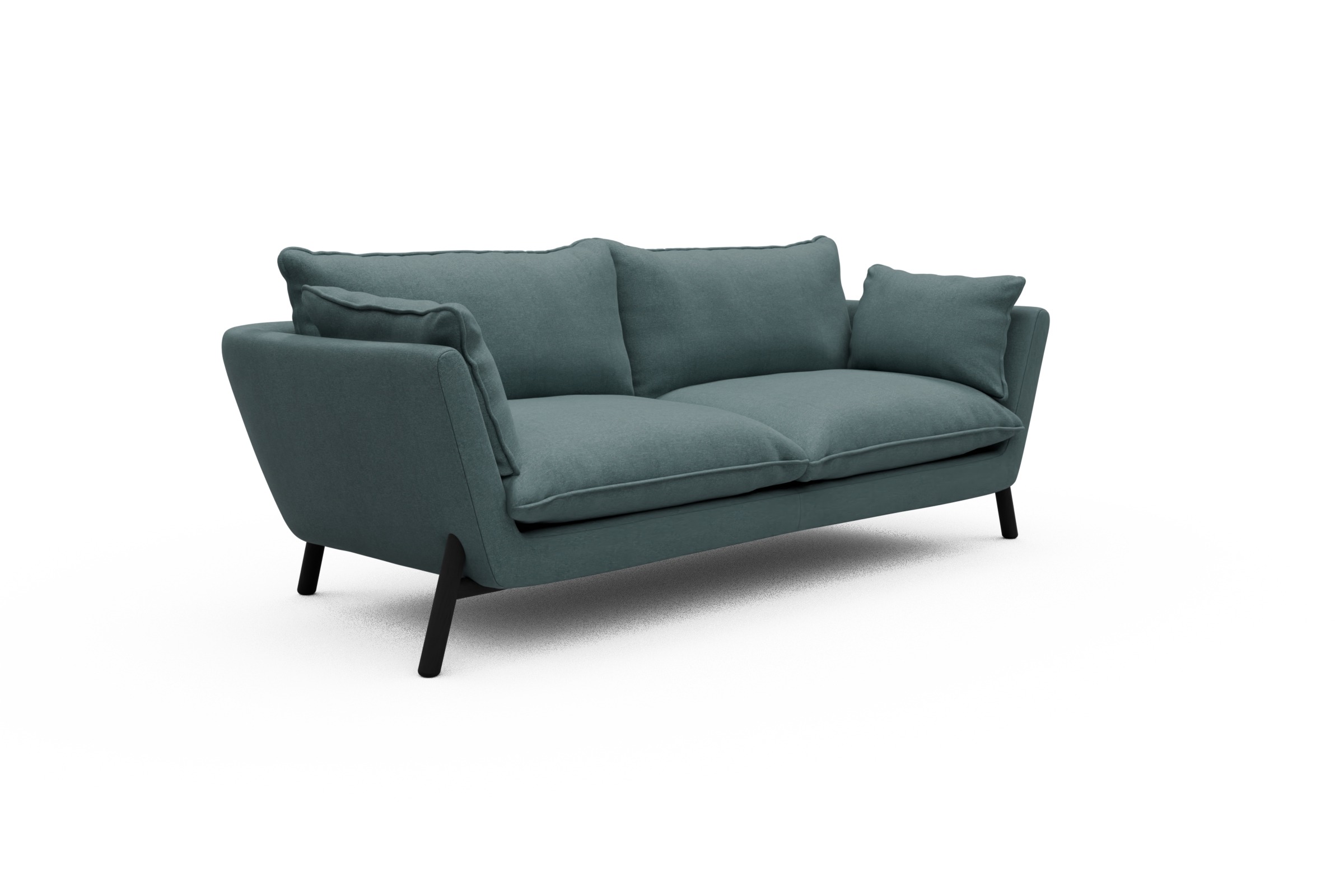 Sofa Emil PREMIUM 3-Sitzer Beinfarbe Eiche Schwarz Satya-Niagara