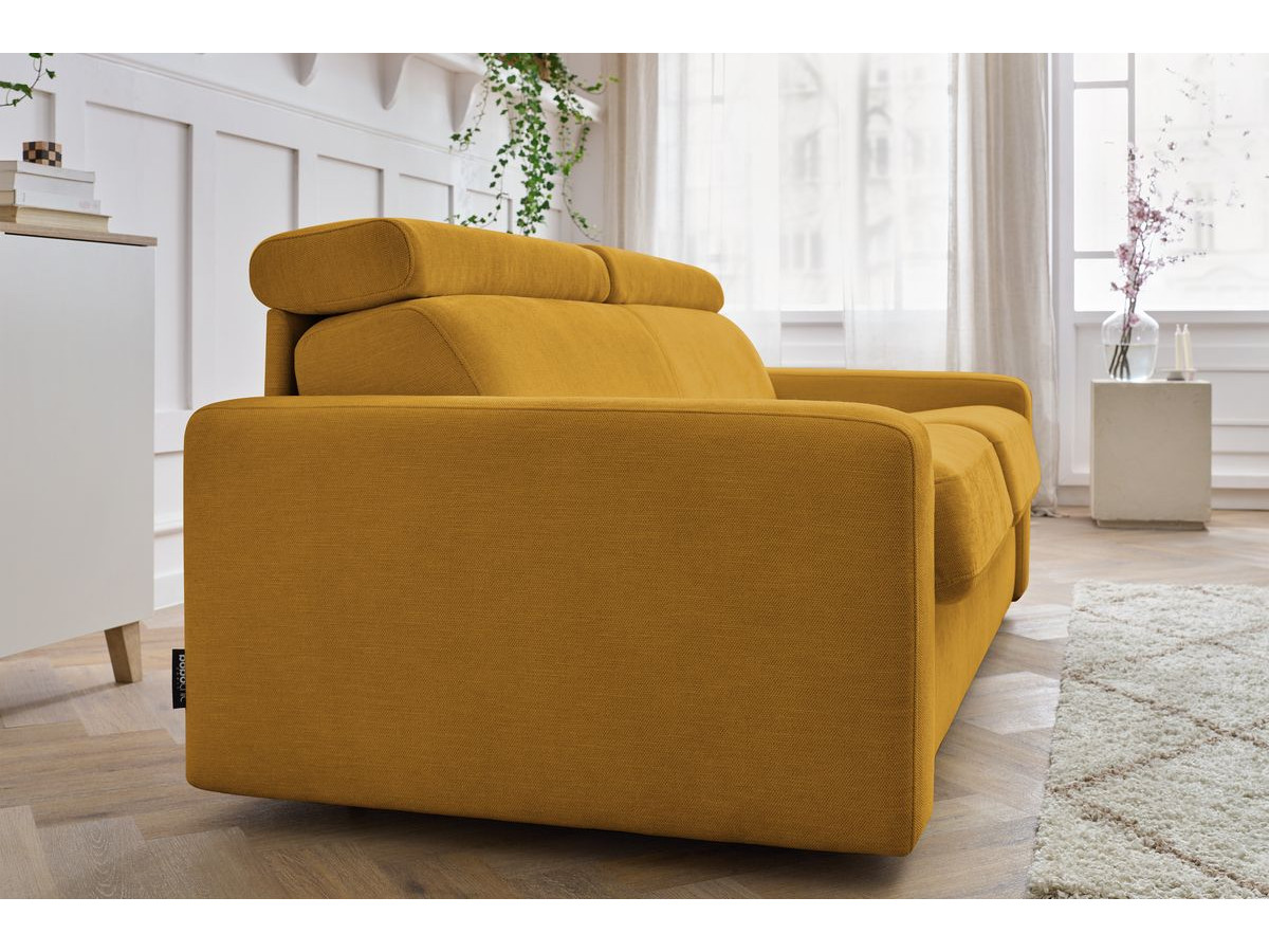Bobochic Monaco Schlafsofa 3-Sitzer Stoff Gelb, Liegefläche 140 × 190 cm
