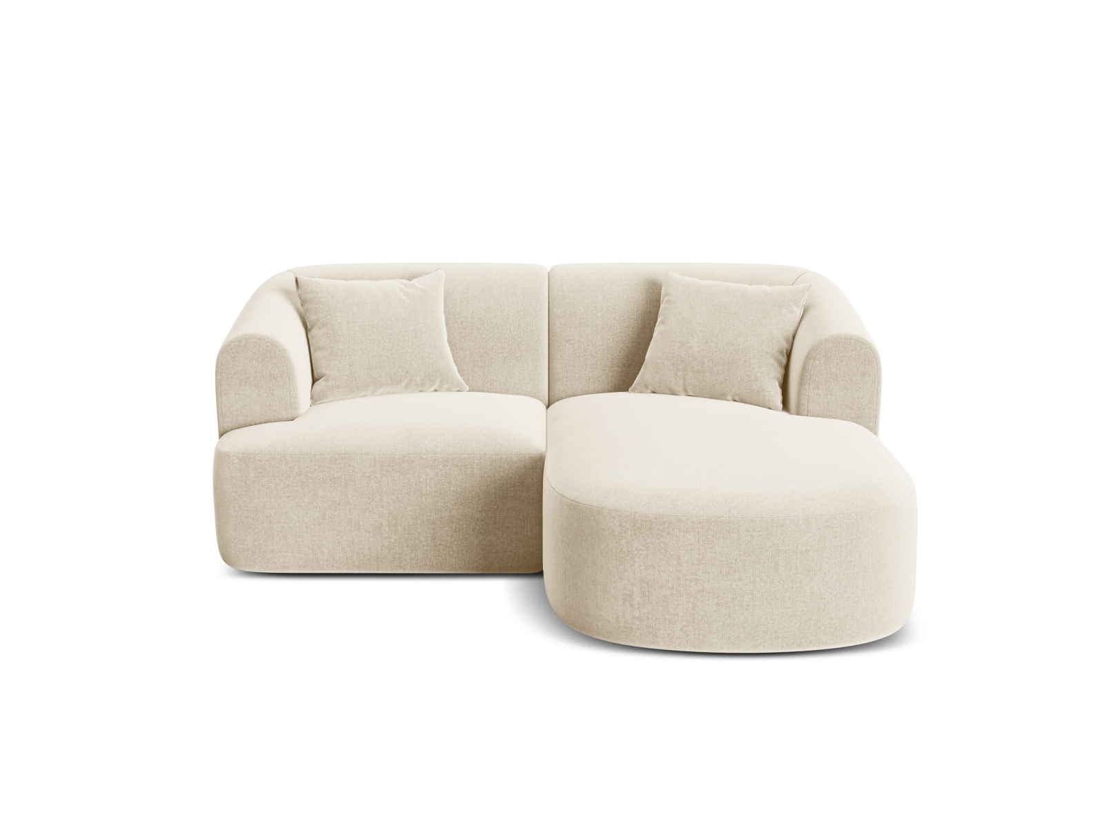 Cosmopolitan Design Ecksofa Campi 3-Sitzer Samt Vogue Helles Beige Rechts