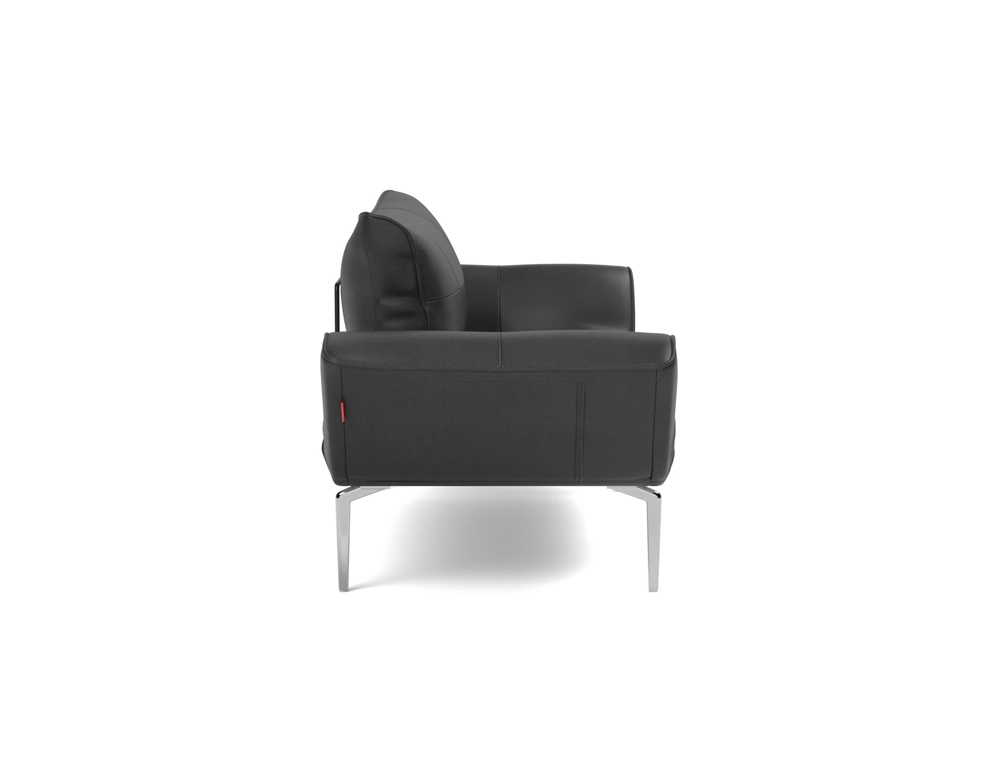 Tagesbett Zeal Lederoptik Faunal 550-Black Beine Straw Aluminium
