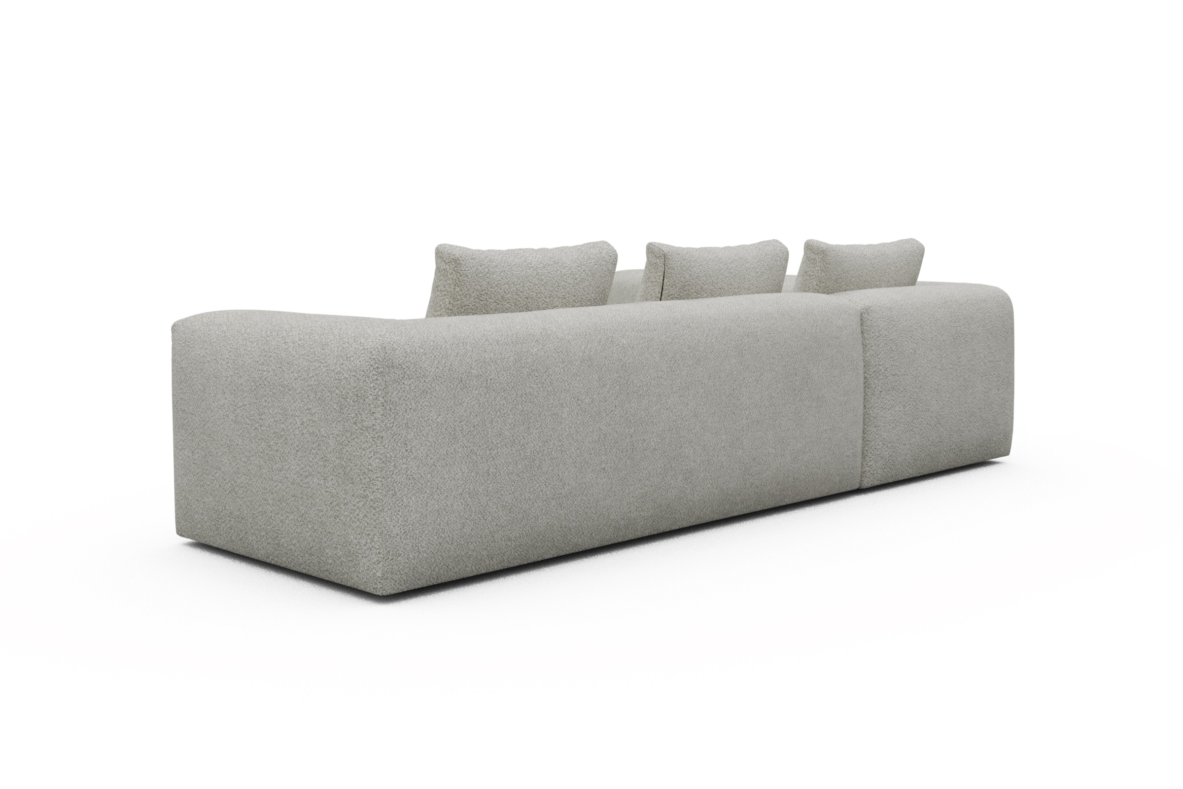 Ecksofa Fred 2x 2,5-Sitzer links offen Vanora-Warm-Sand