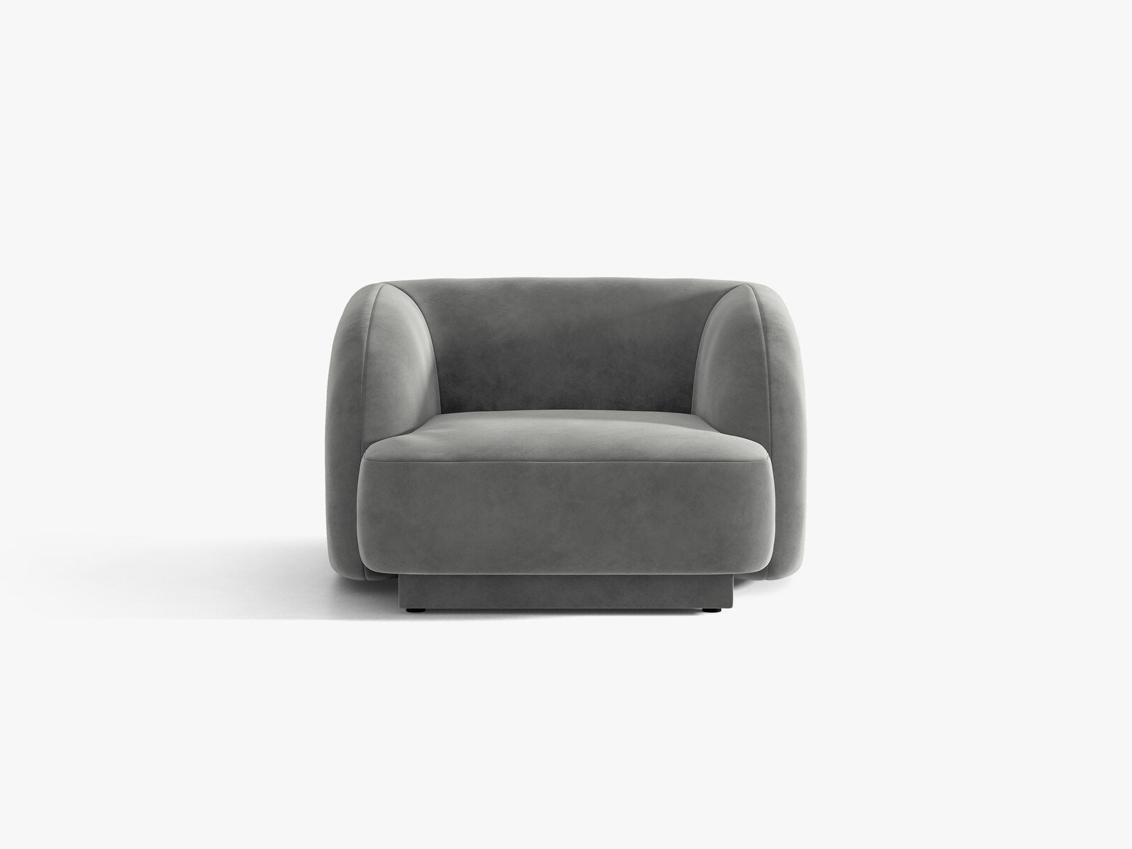 Micadoni Sessel Miley 1-Sitzer Samt Venus Hellgrau