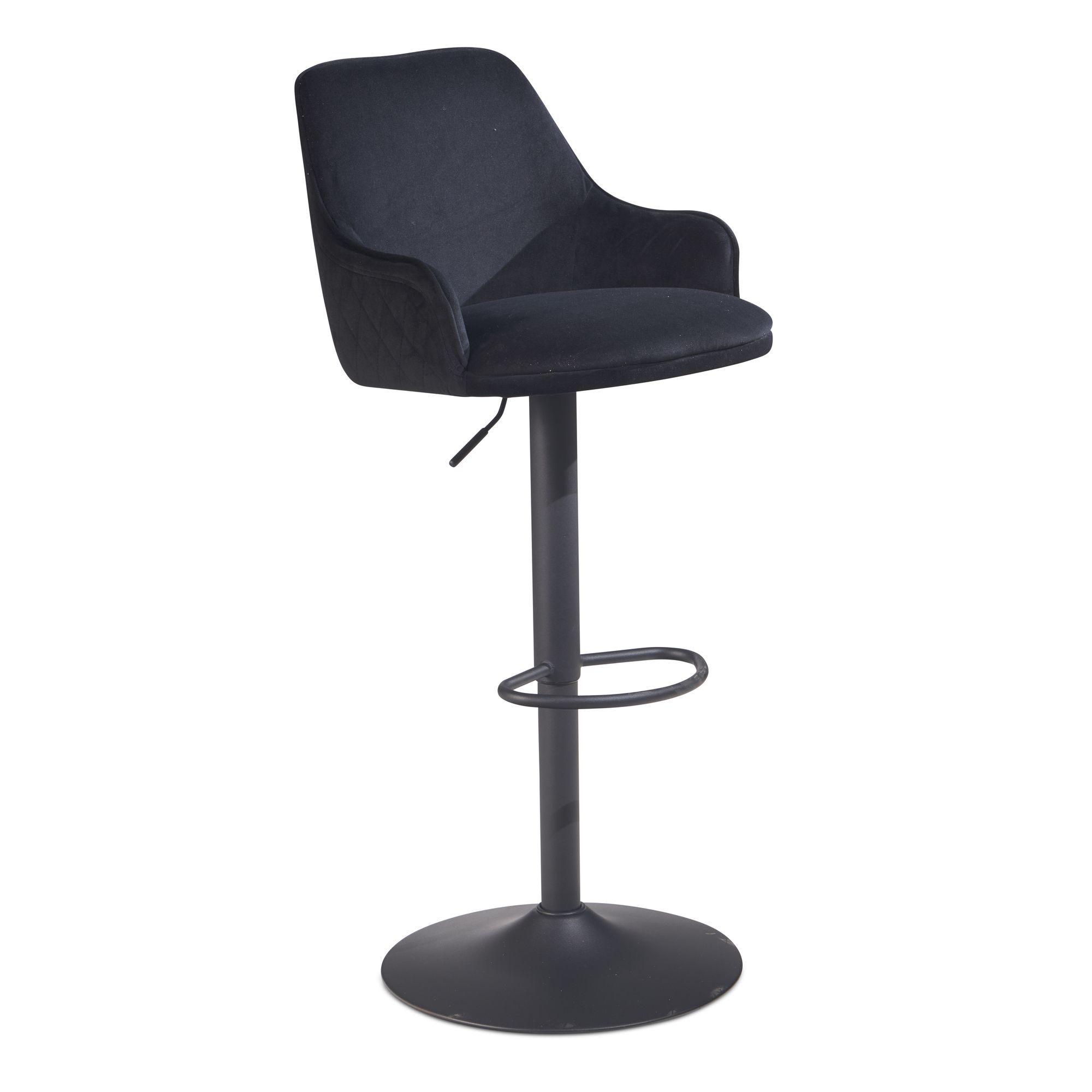 Barhocker Haerland Samt Schwarz 45 × 45 × 106 cm