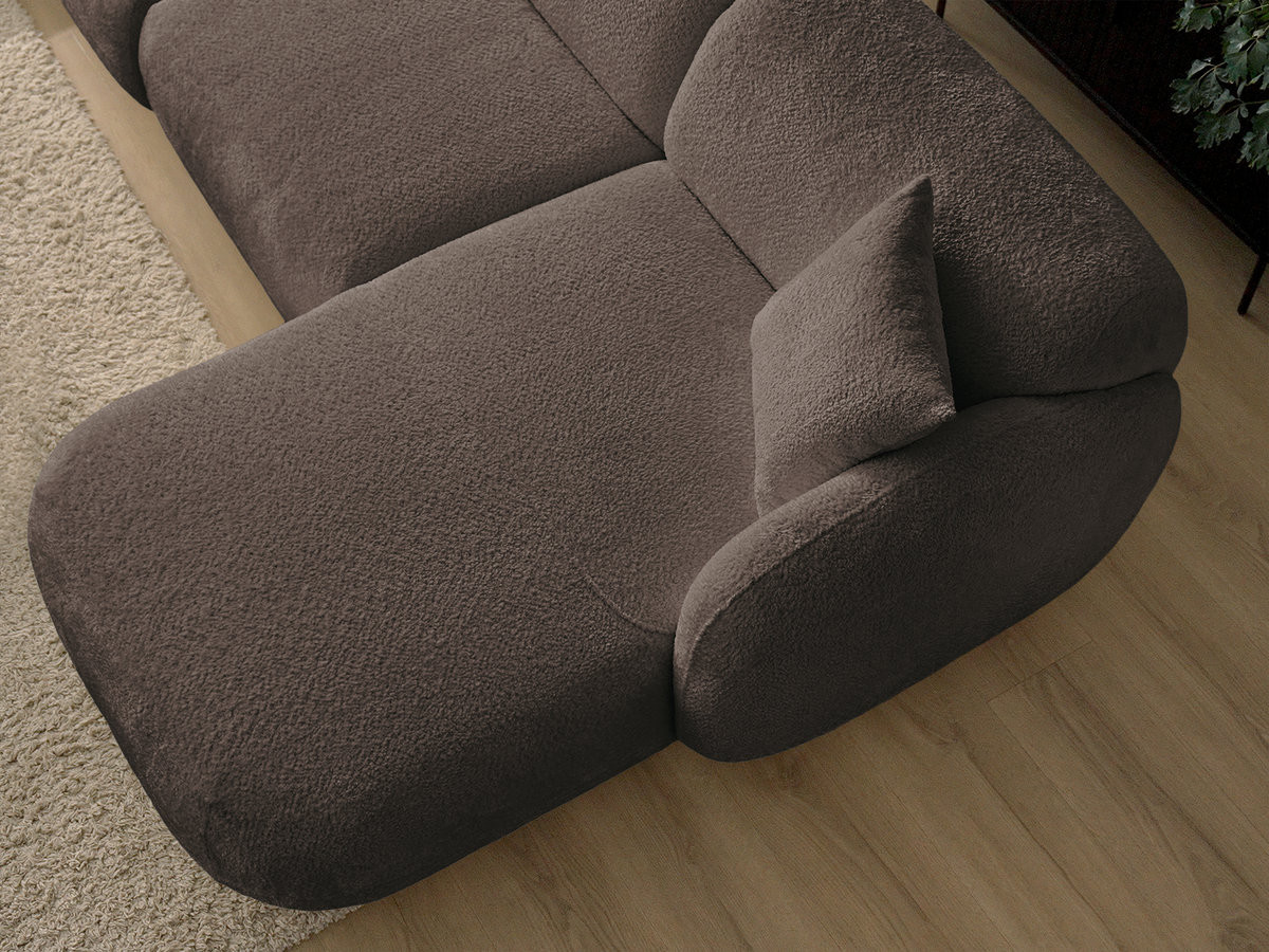 Bobochic Anda Wohnlandschaft mit Pouf 373 × 289 cm Chenille Braun Ecke links