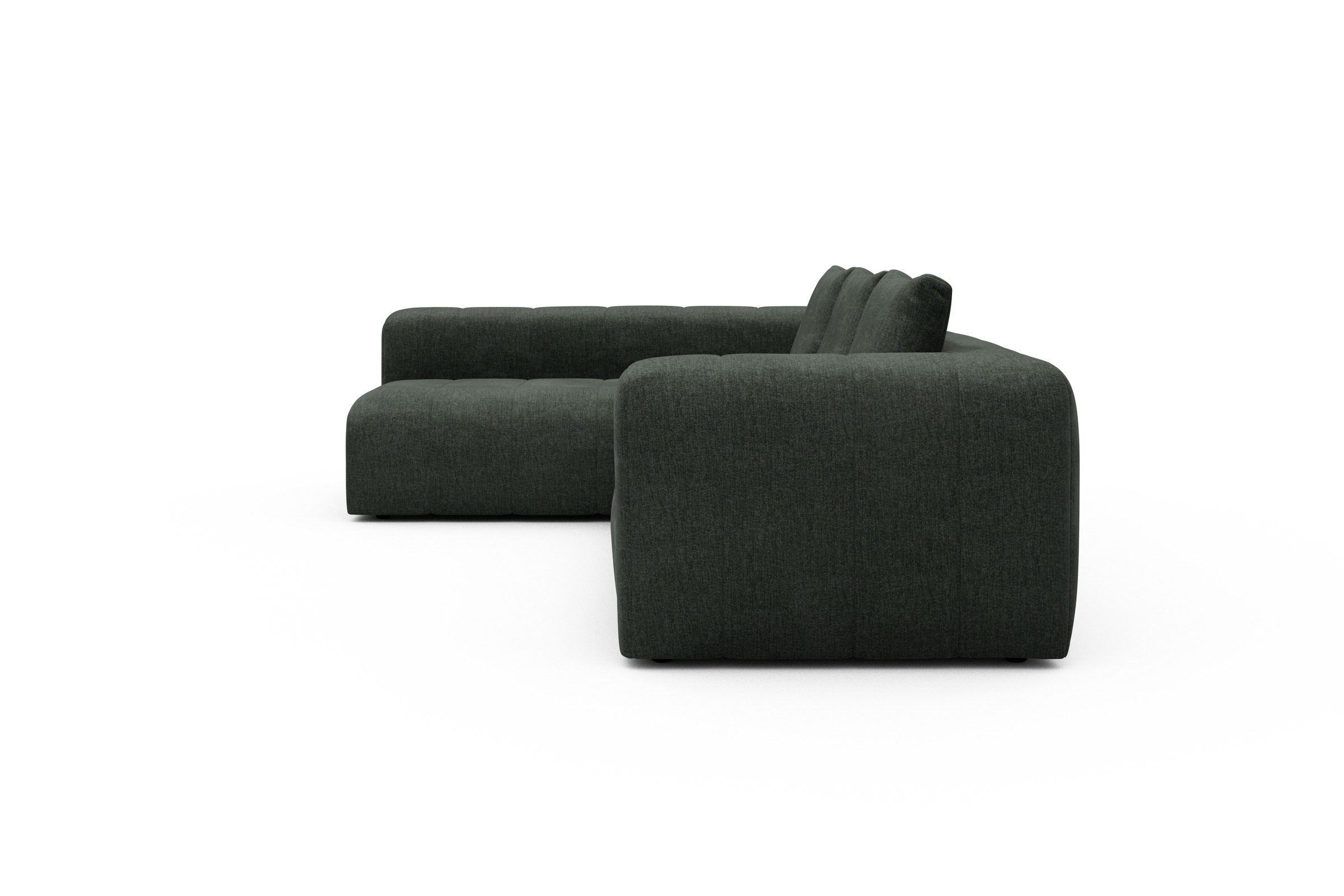 Ecksofa Hugo 2x 2,5-Sitzer Armlehne rechts Aivi-Pine-Green