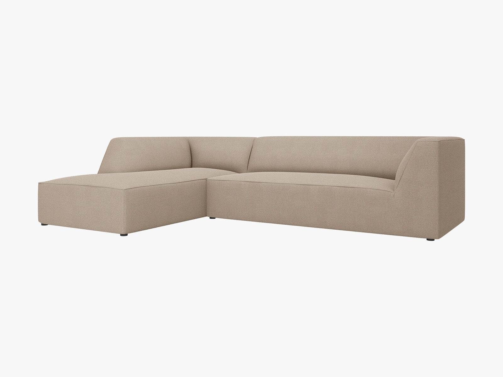 Micadoni 4-Sitzer Modular Sofa Ruby Links Strukturierter Stoff Ottawa Dunkelbeige
