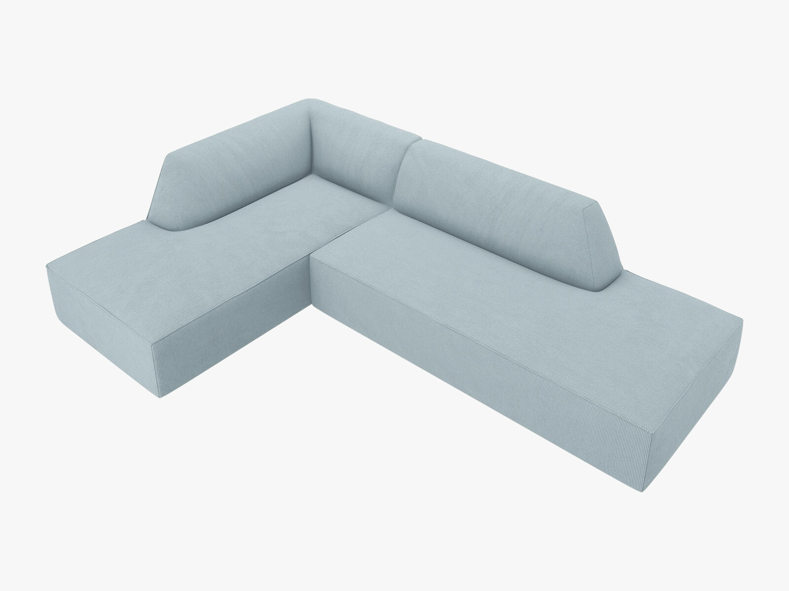 Micadoni Ecksofa Ruby 4-Sitzer Links Kord Scala Hellblau
