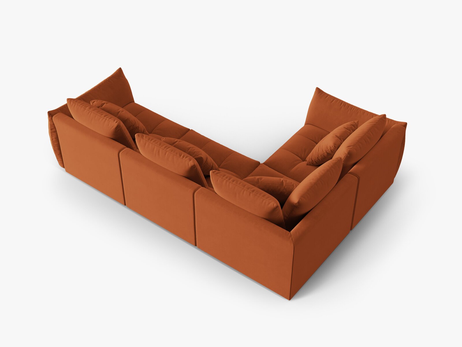 Micadoni Ecksofa Bloom 4-Sitzer Links Samt Terrakotta