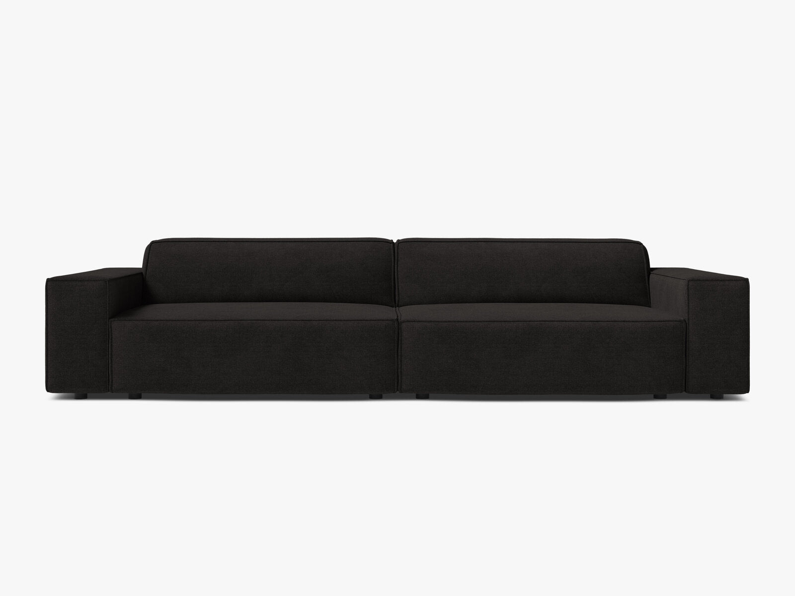 Micadoni Sofa Jodie 4-Sitzer Strukturierter Stoff Liberty Schwarz