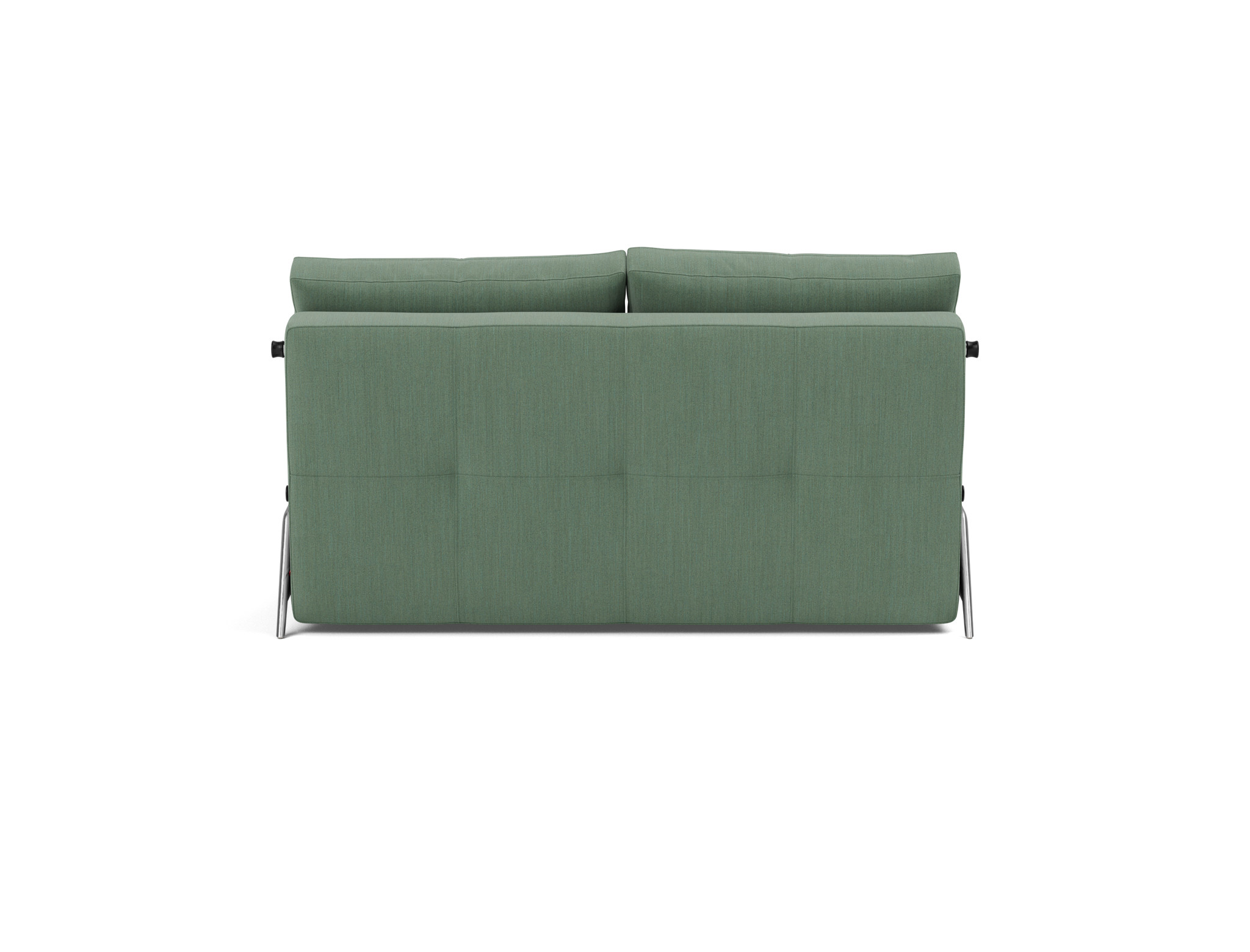 Schlafsofa Cubed 140 Flachgewebe Elegance 518-Green Beine Aluminium
