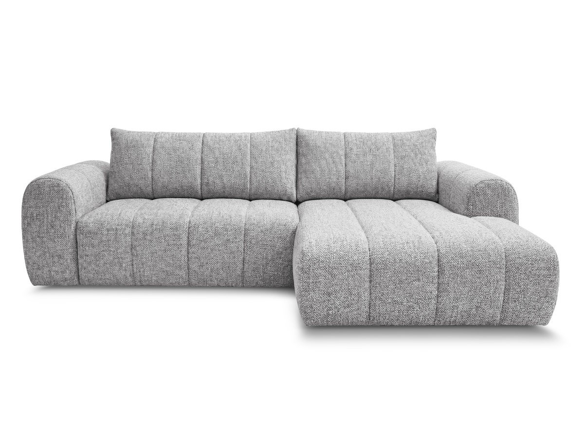 Bobochic Nesty Ecksofa 272 cm Melange-Stoff Hellgrau Ecke rechts